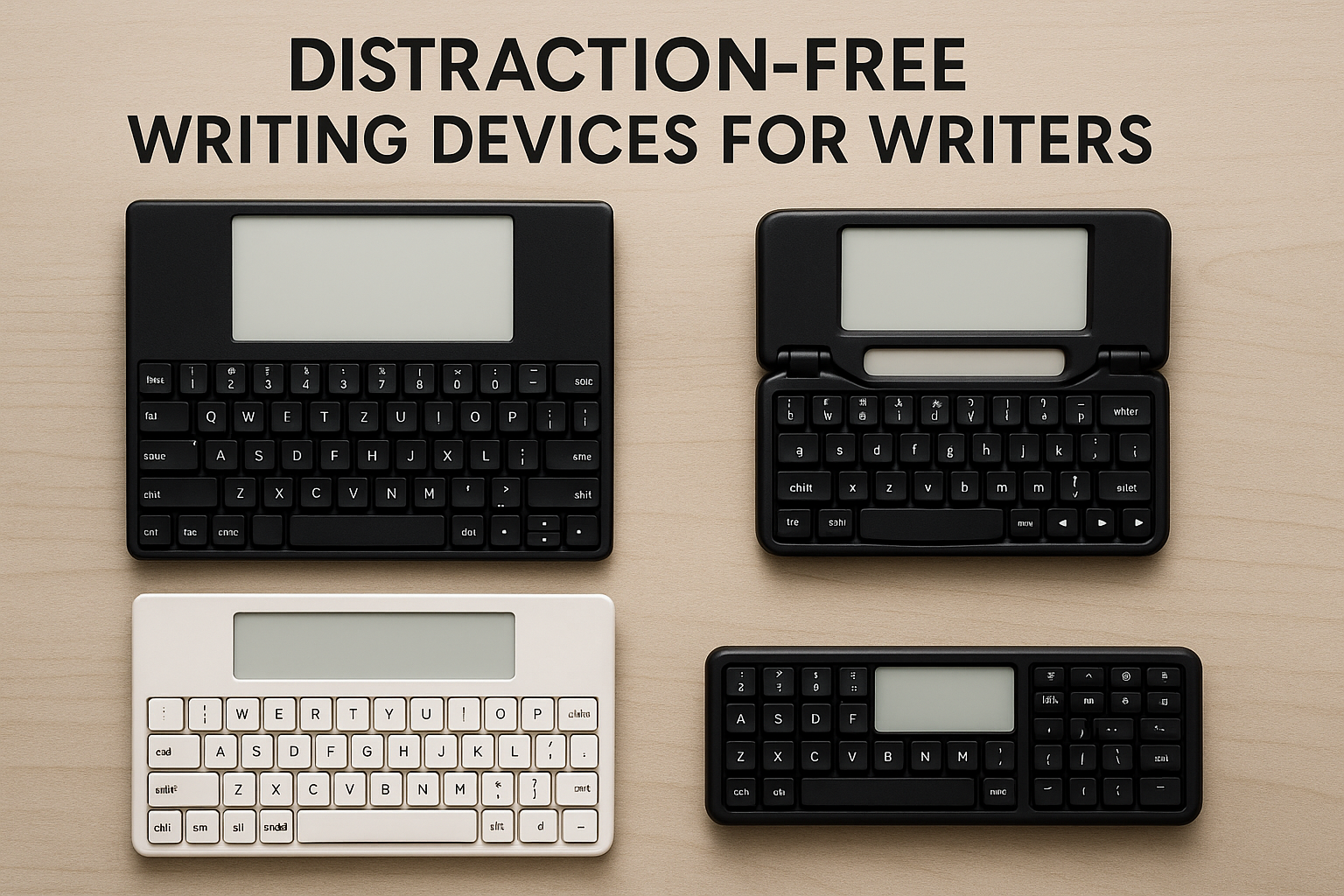 Cover illustration for “Distraction-Free Writing Devices for Writers”