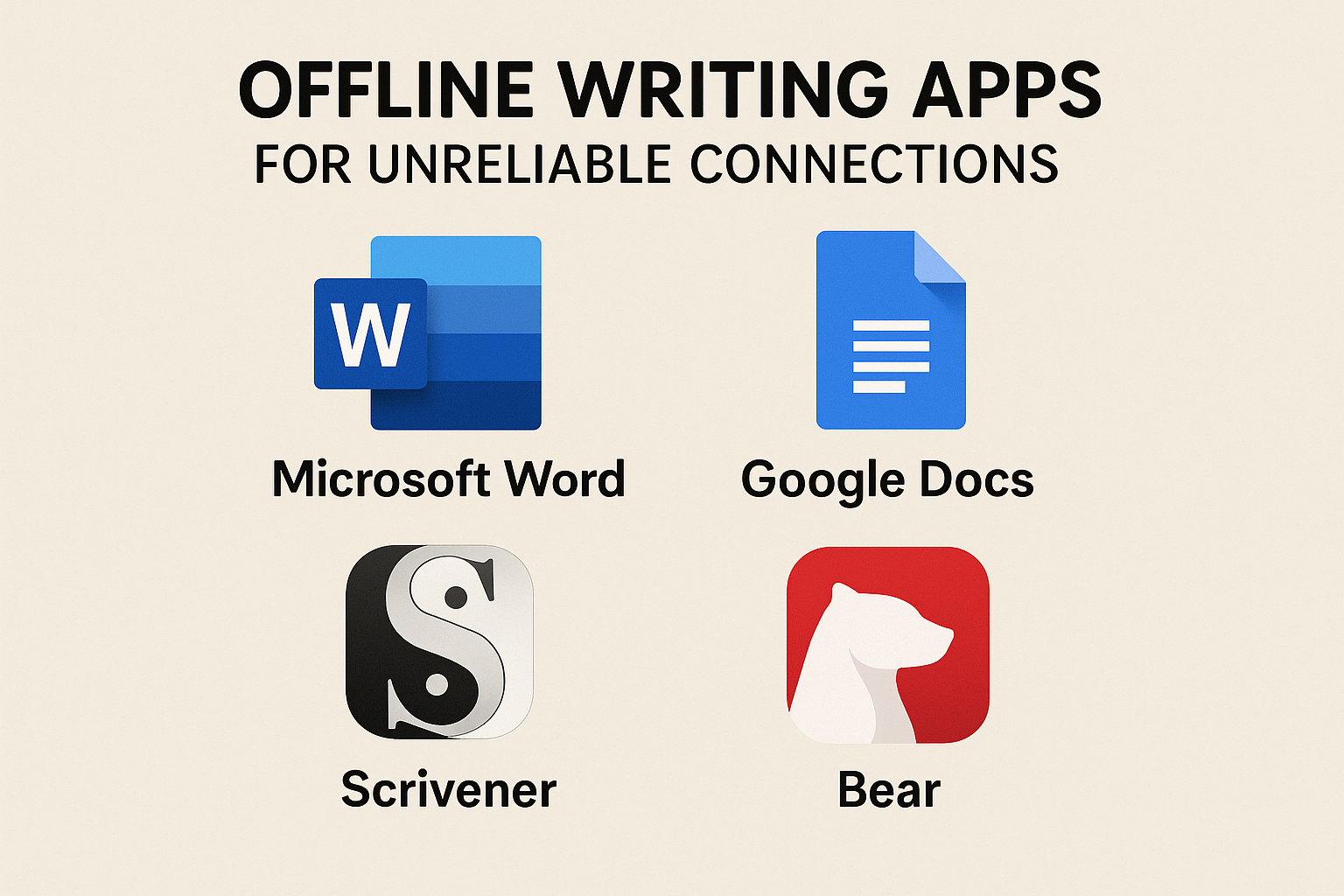 Cover illustration for “Offline Writing Apps for Unreliable Connections”
