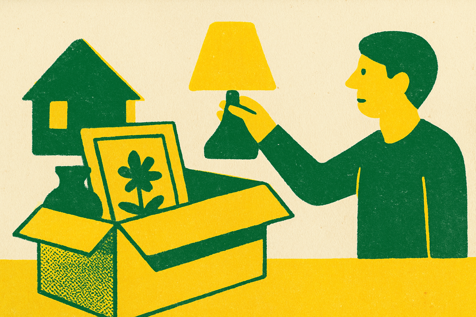 Cover illustration for “What to Sell When Moving to a Smaller Home”