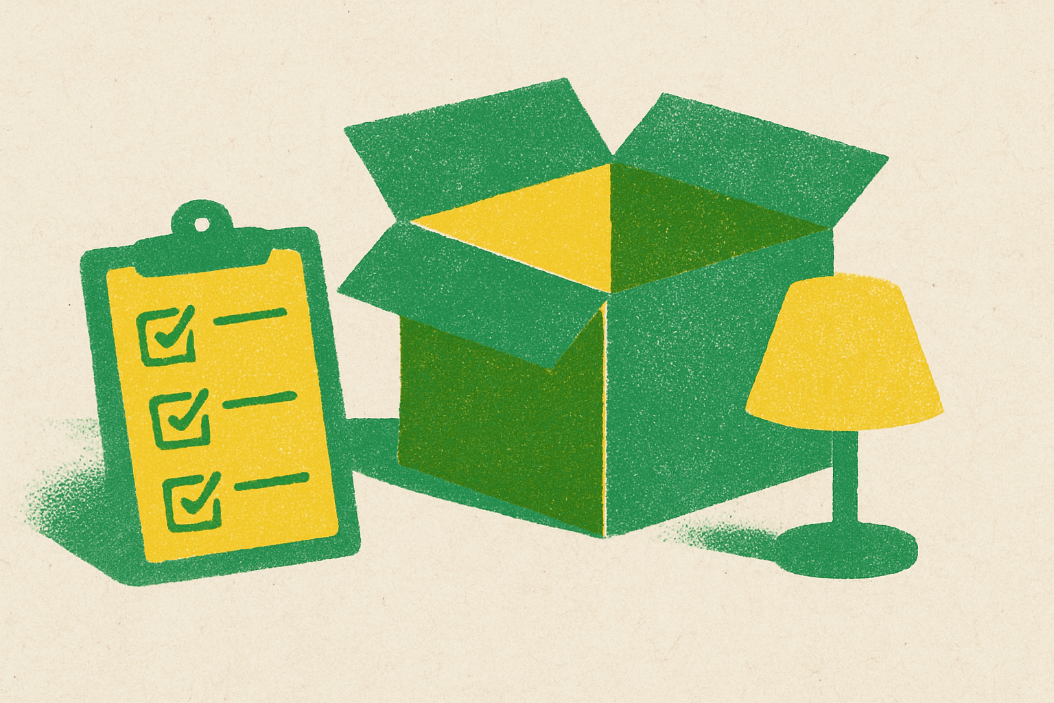 Cover illustration for “Room-by-Room Declutter Checklist for Sellers”