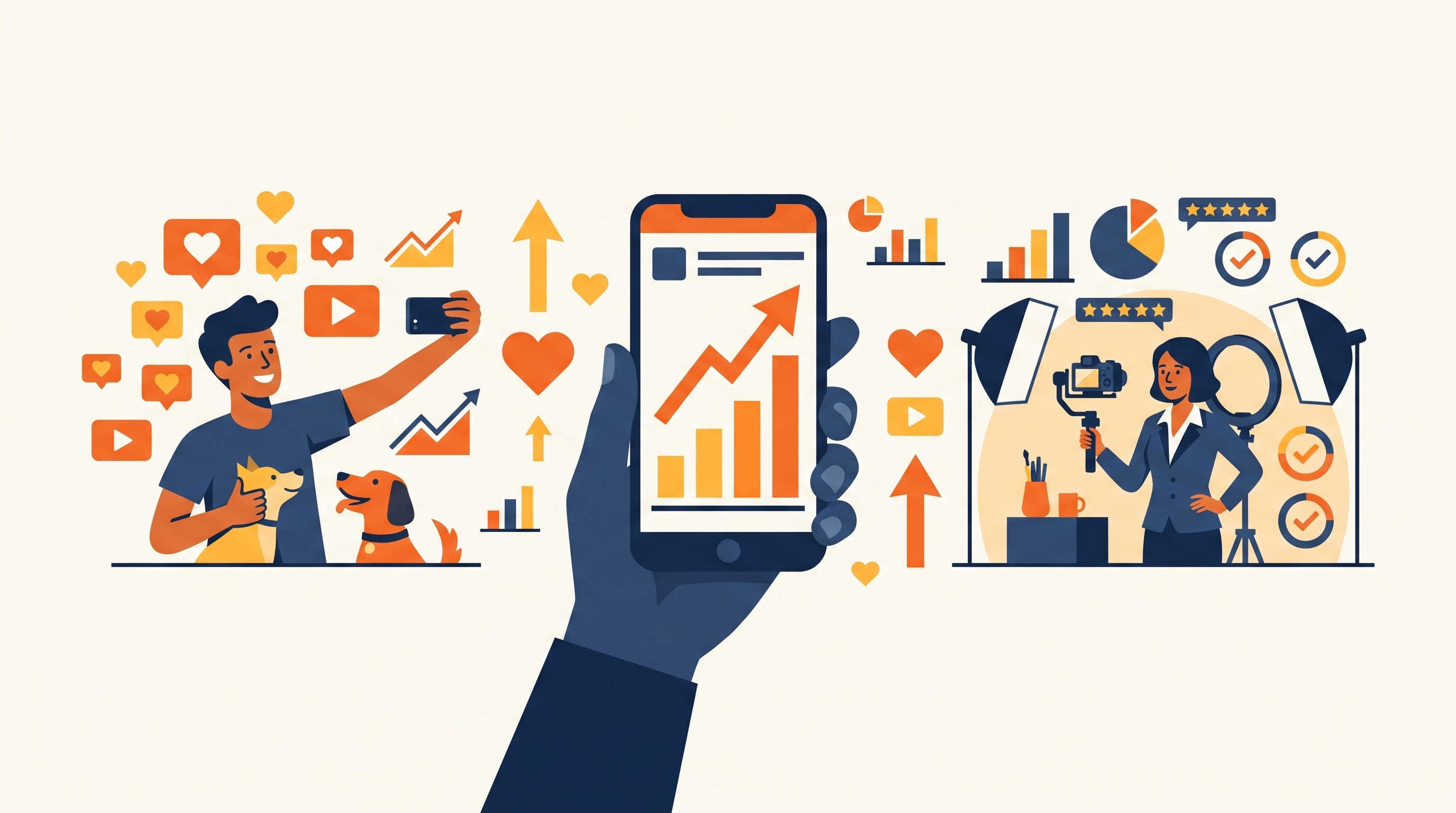 Cover illustration for “UGC vs Influencer Content for Consumer App Growth”