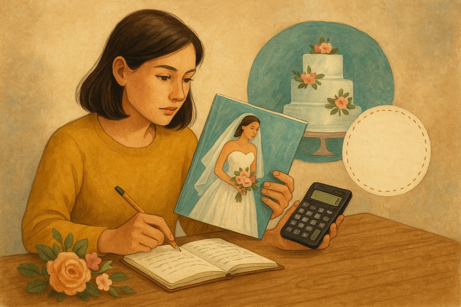Cover illustration for “Wedding Planning on a Budget Without Cutting Corners”