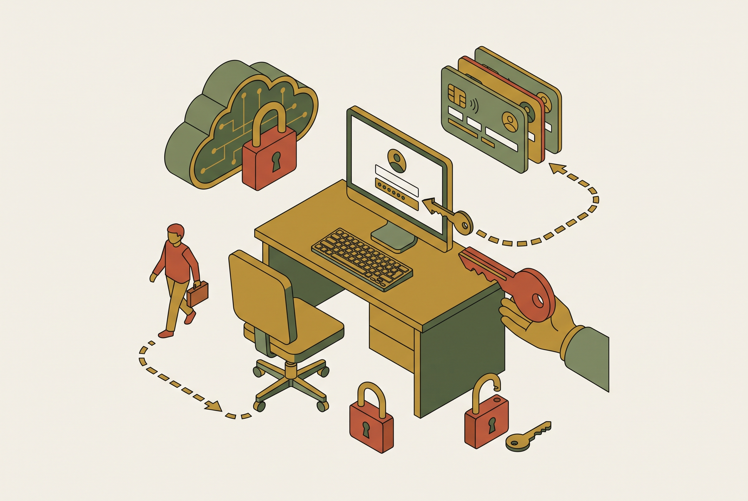Cover illustration for “Staff Turnover and Software Access Recovery in Nonprofits”