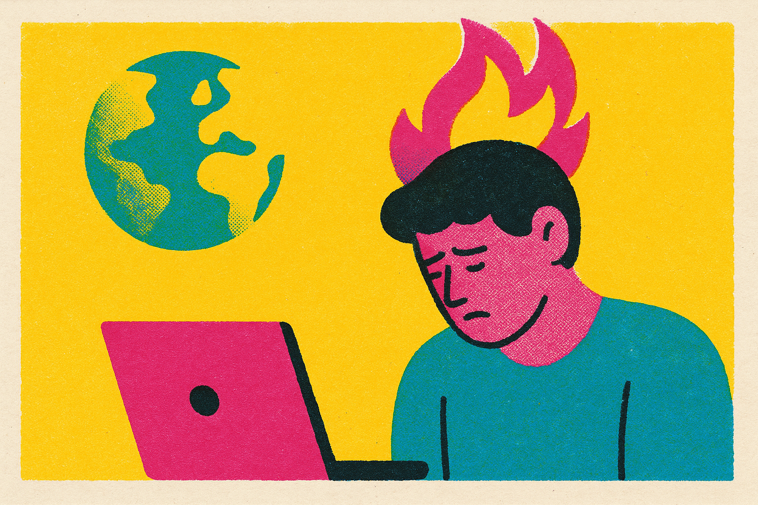 Cover illustration for “Creator Economy Burnout and Sustainability Challenges”