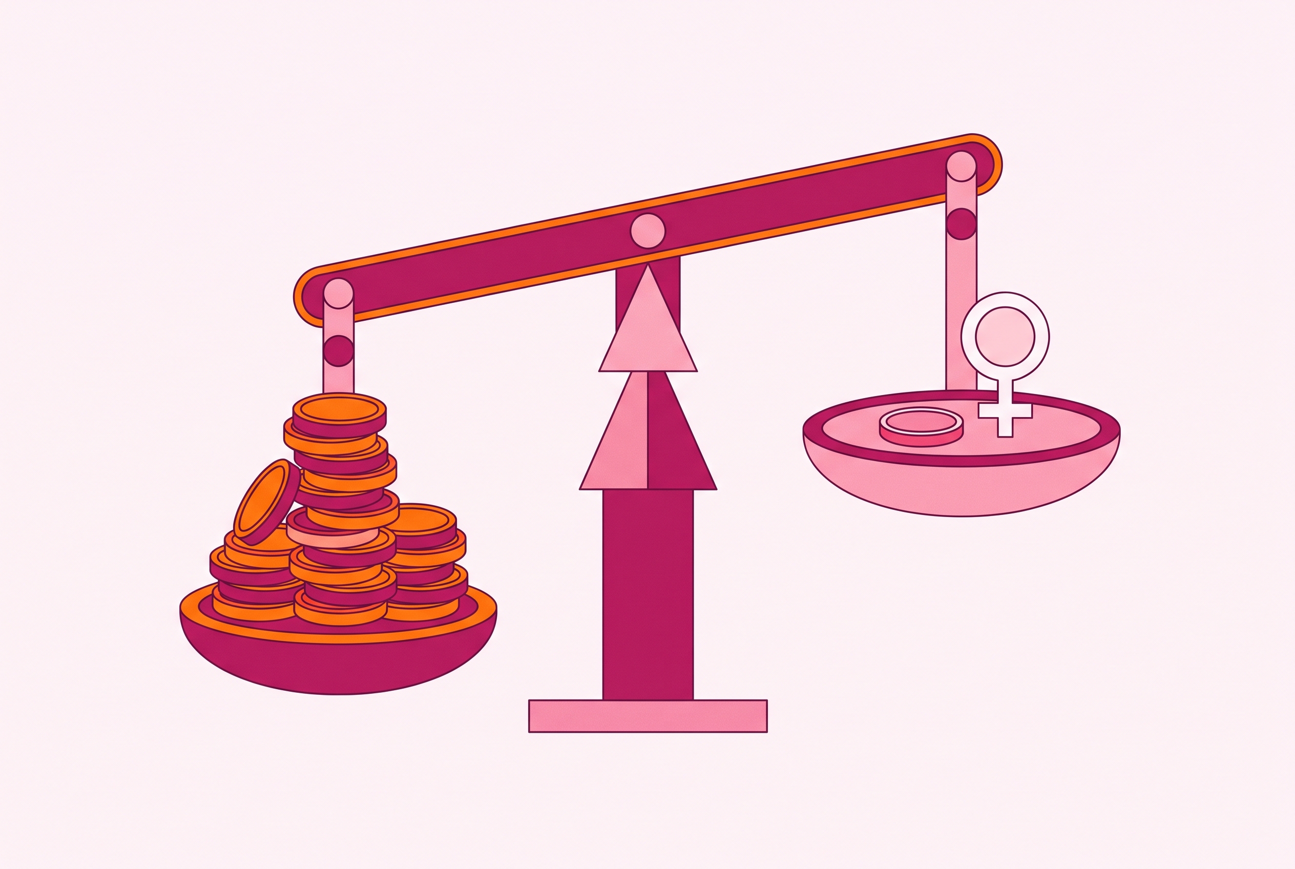 Cover illustration for “Gender Bias in Venture Capital Funding for FemTech”