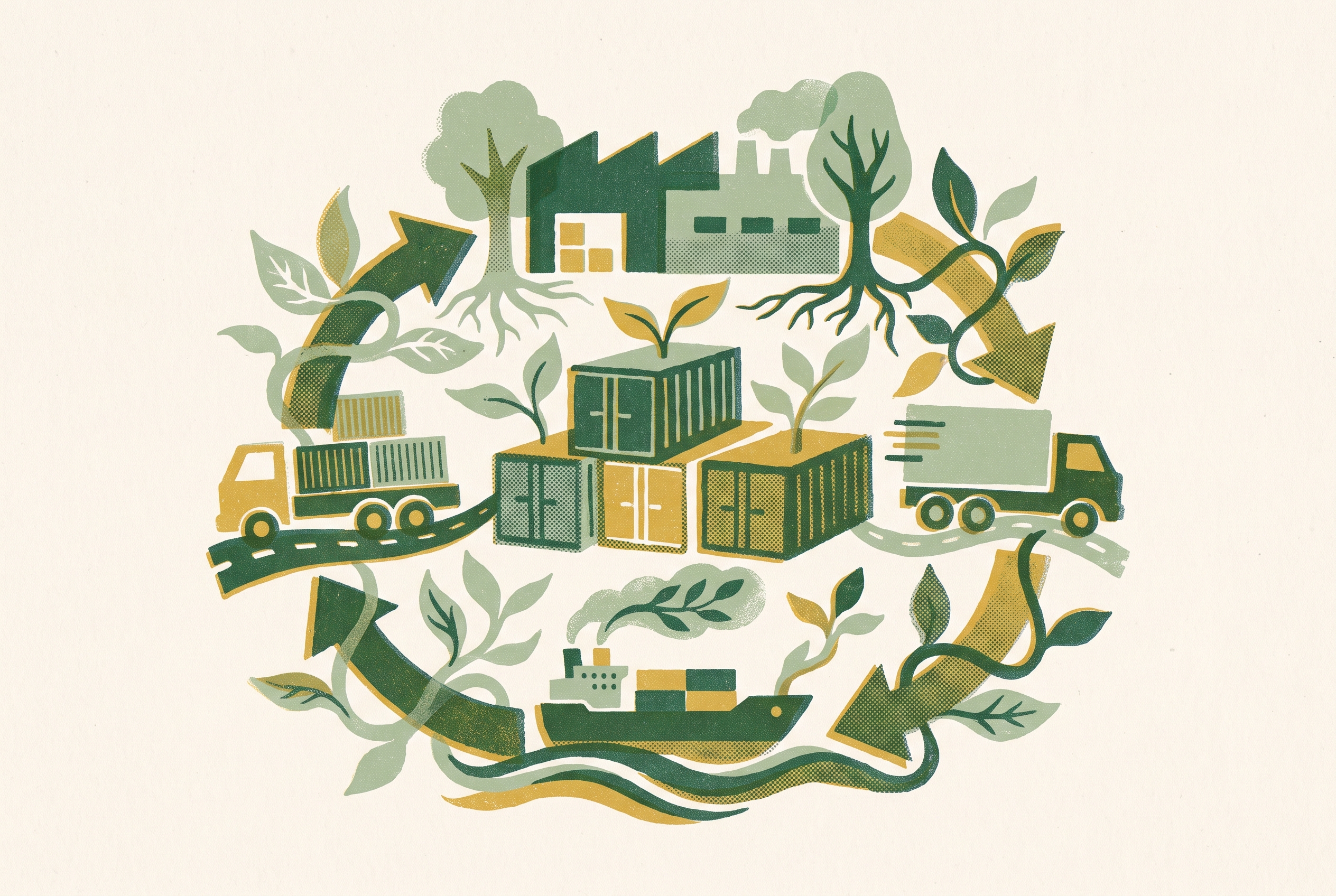 Cover illustration for “Sustainable Supply Chain Management Practices”