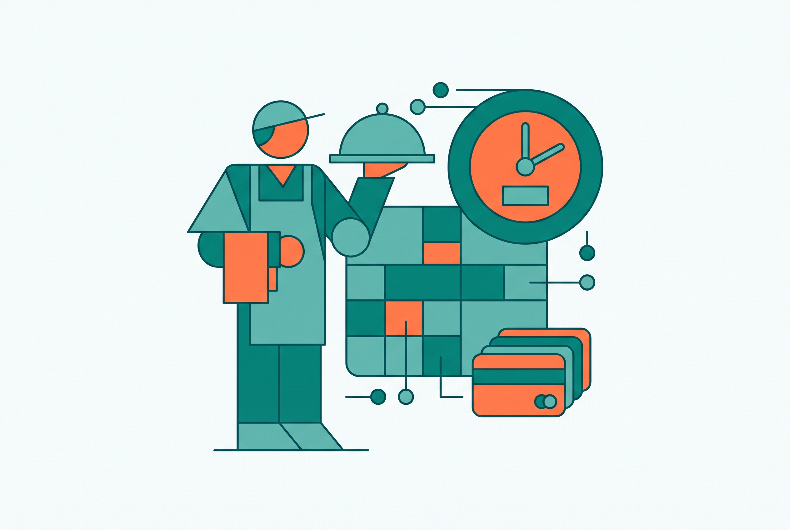 Cover illustration for “Best Payroll Software for Restaurants and Hourly Workers”