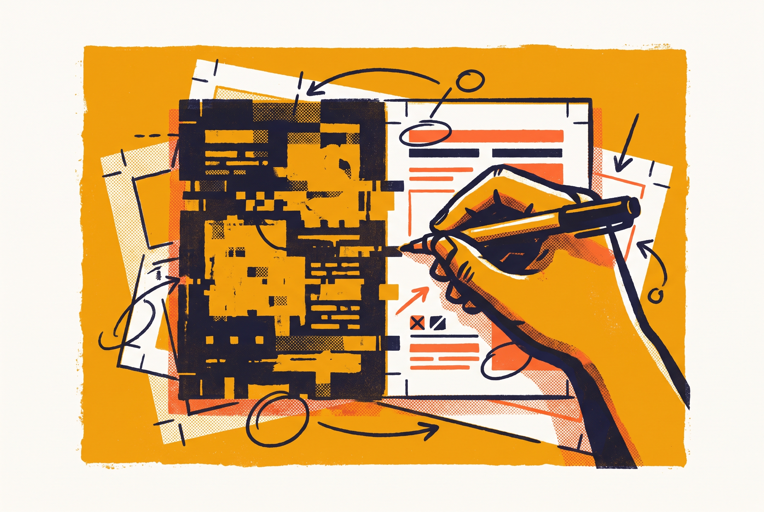 Cover illustration for “Human Editing Workflow for AI-Generated Drafts”