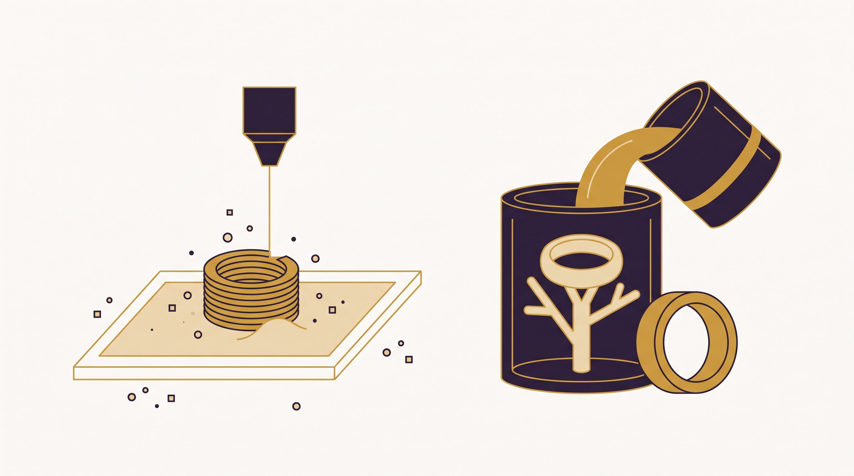 Cover illustration for “Direct Metal Laser Sintering vs Lost-Wax Casting for Custom Jewelry”