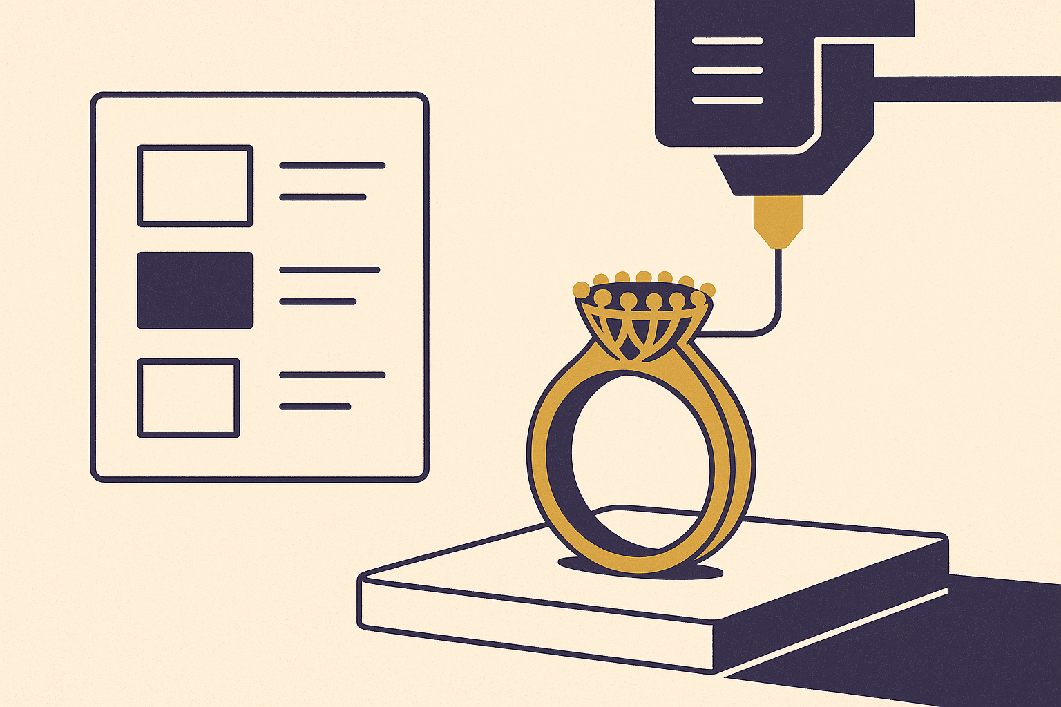 Cover illustration for “Wax Printing Specifications for Jewelry CAD Files”