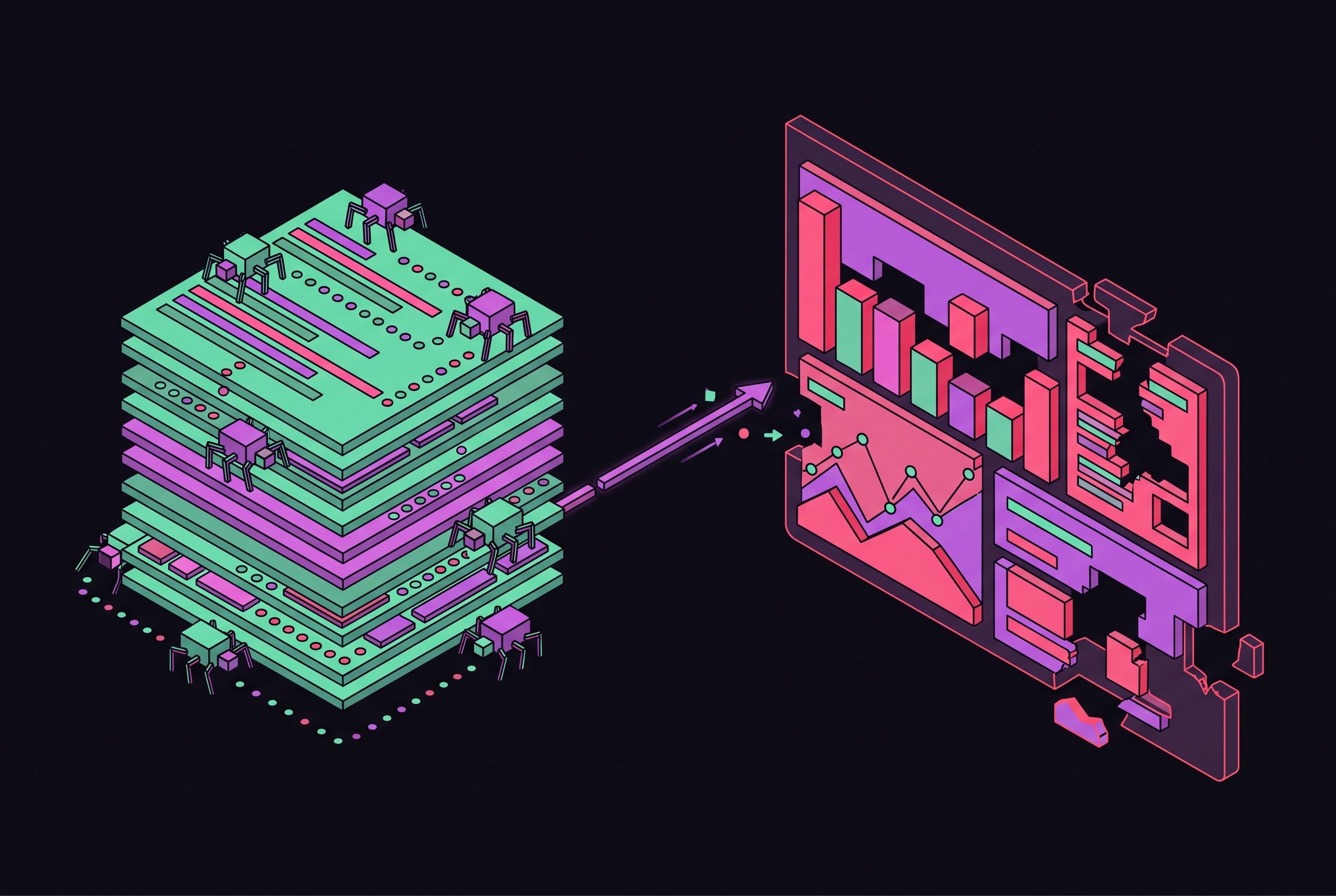 Cover illustration for “AI Crawler Activity in Server Logs vs JavaScript Analytics Gaps”