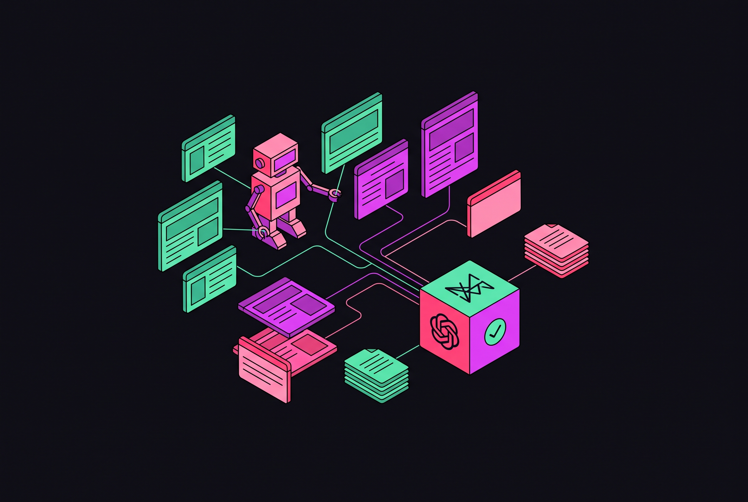 Cover illustration for “How ChatGPT Crawls B2B Websites Before Answering Buyer Questions”