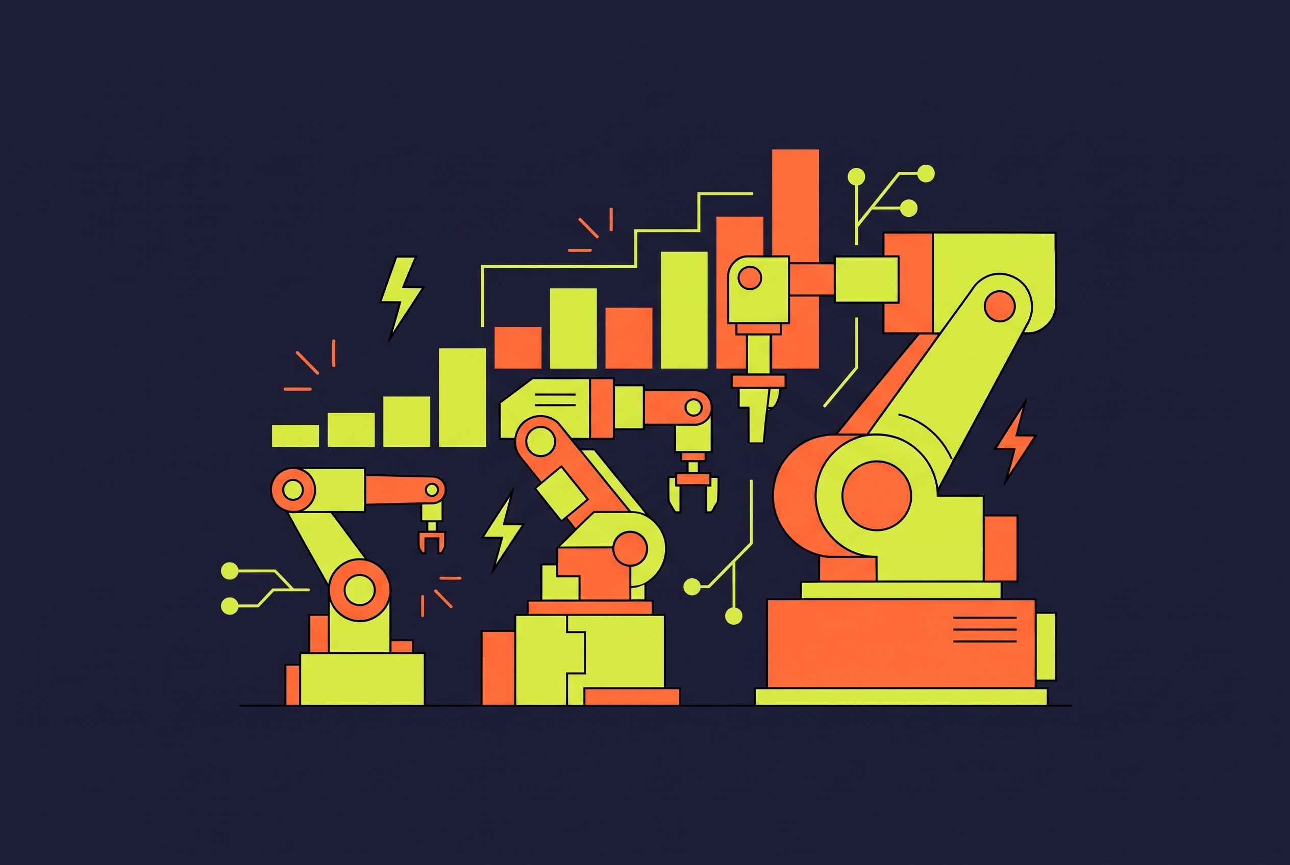 Cover illustration for “Energy Cost Benchmarks for Industrial Robot Cells by Payload Class”