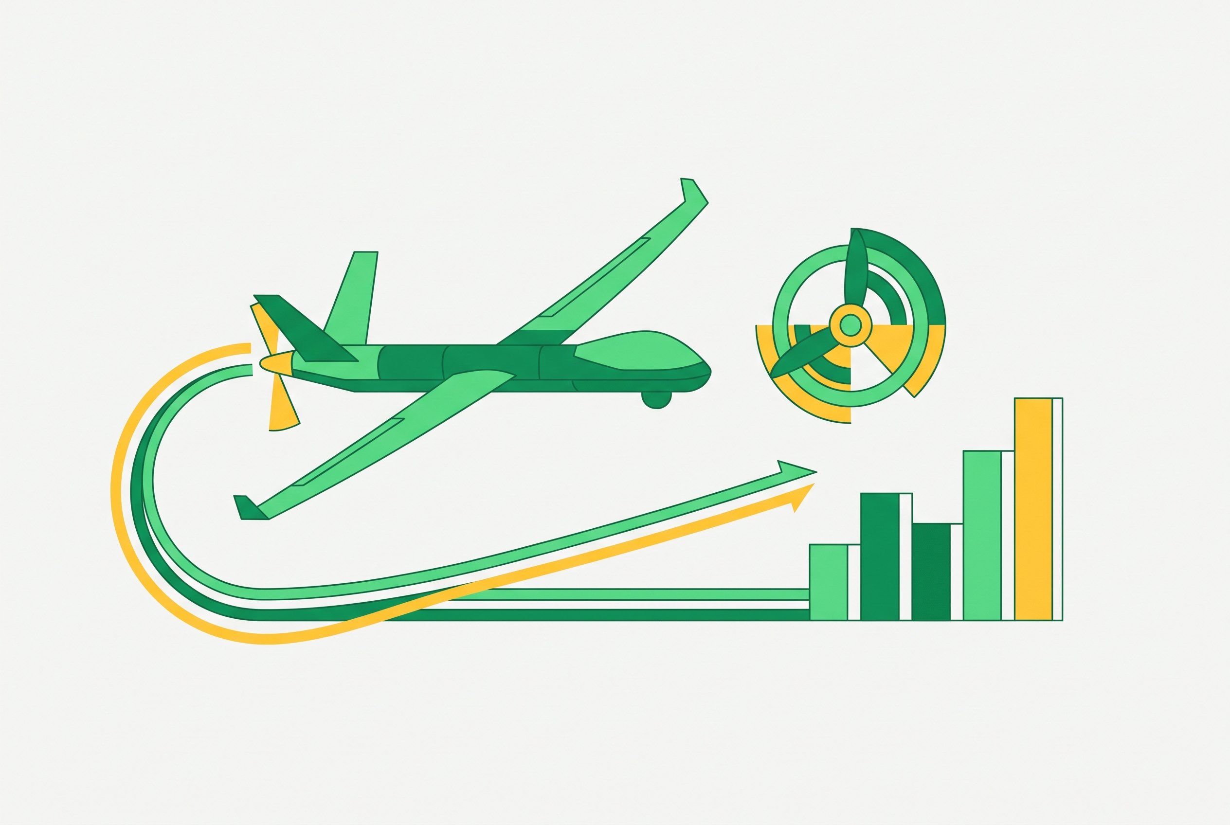 Cover illustration for “Fixed-Wing Drone Endurance Records and Propulsion Benchmarks”