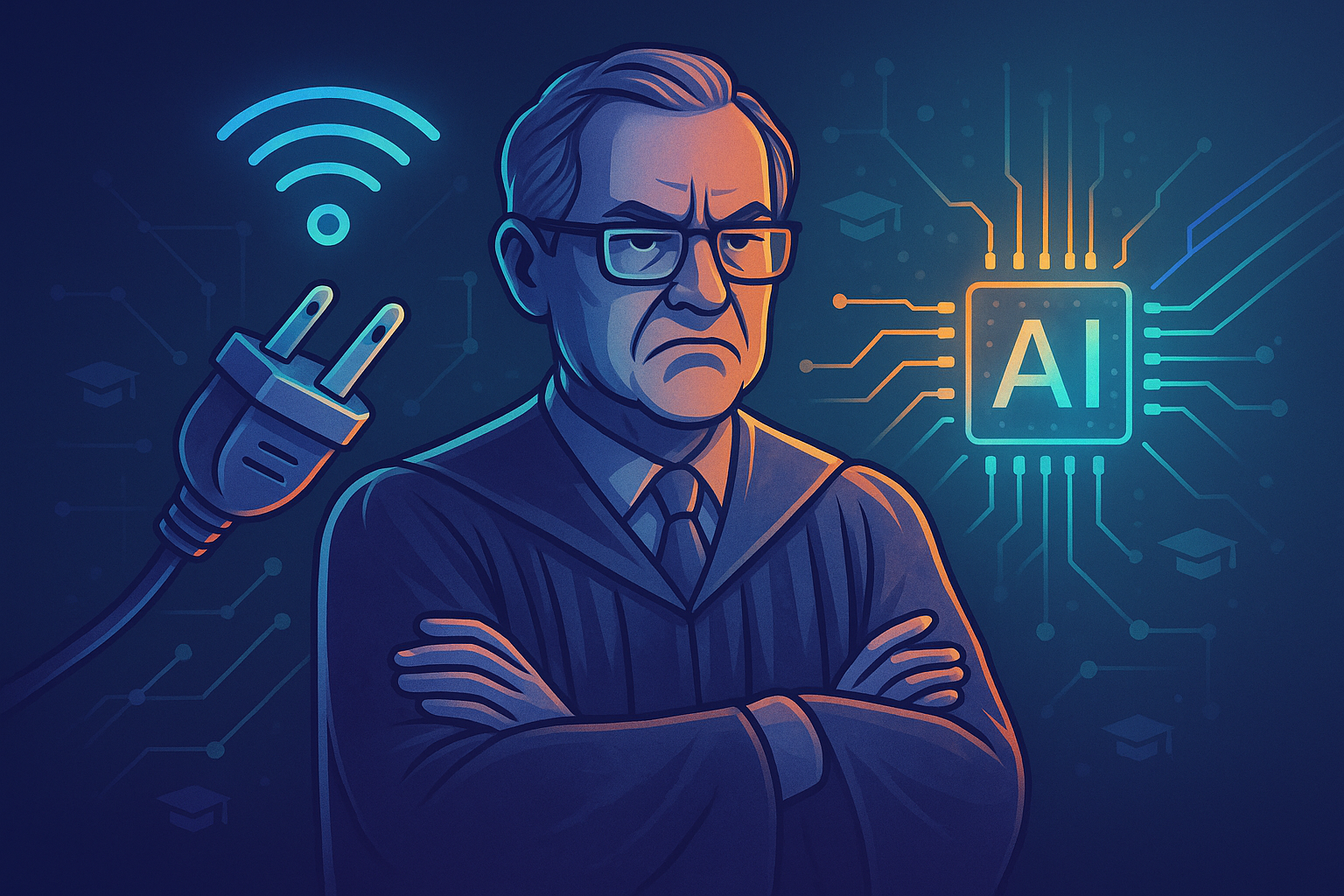 Cover illustration for “Faculty Resistance to AI Tools in Higher Education”