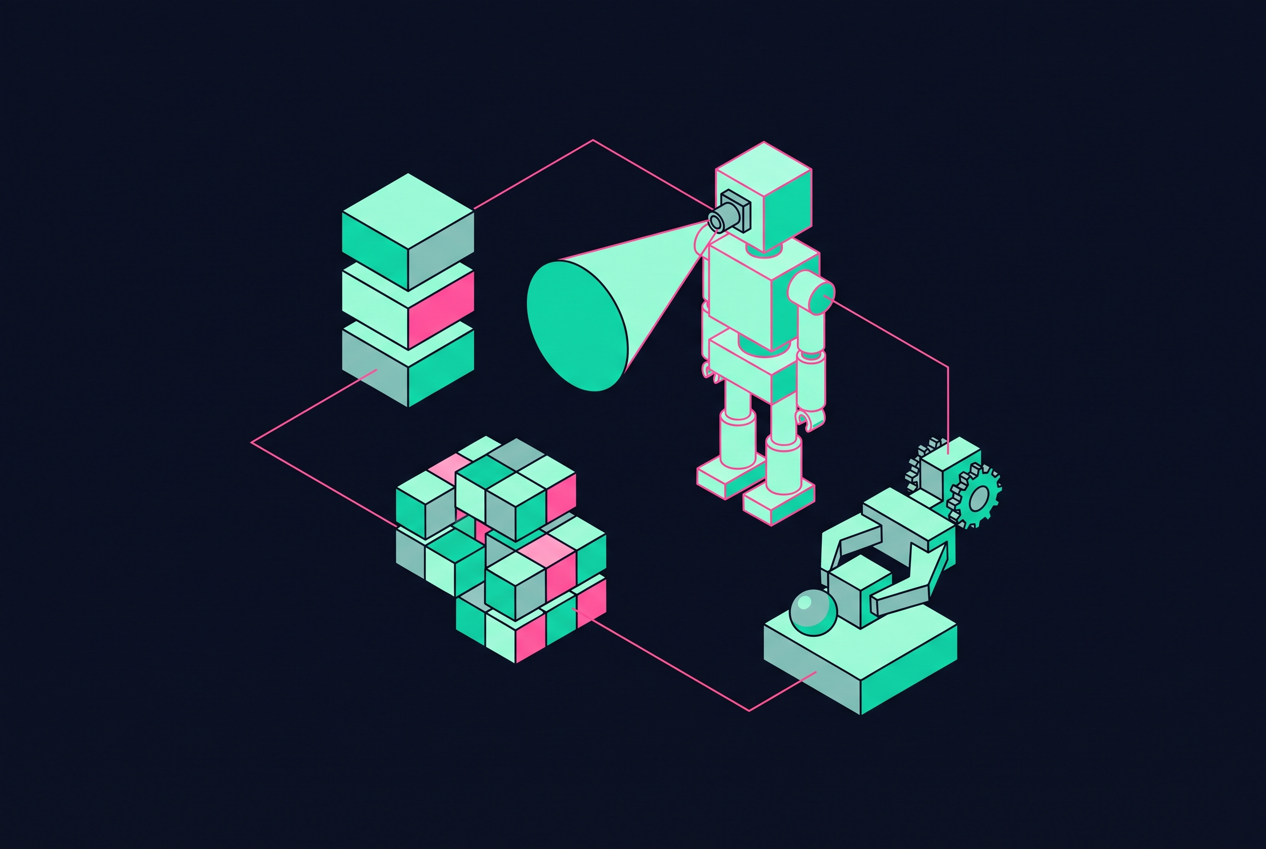 Cover illustration for “Vision Language Action Models for Robot Control”