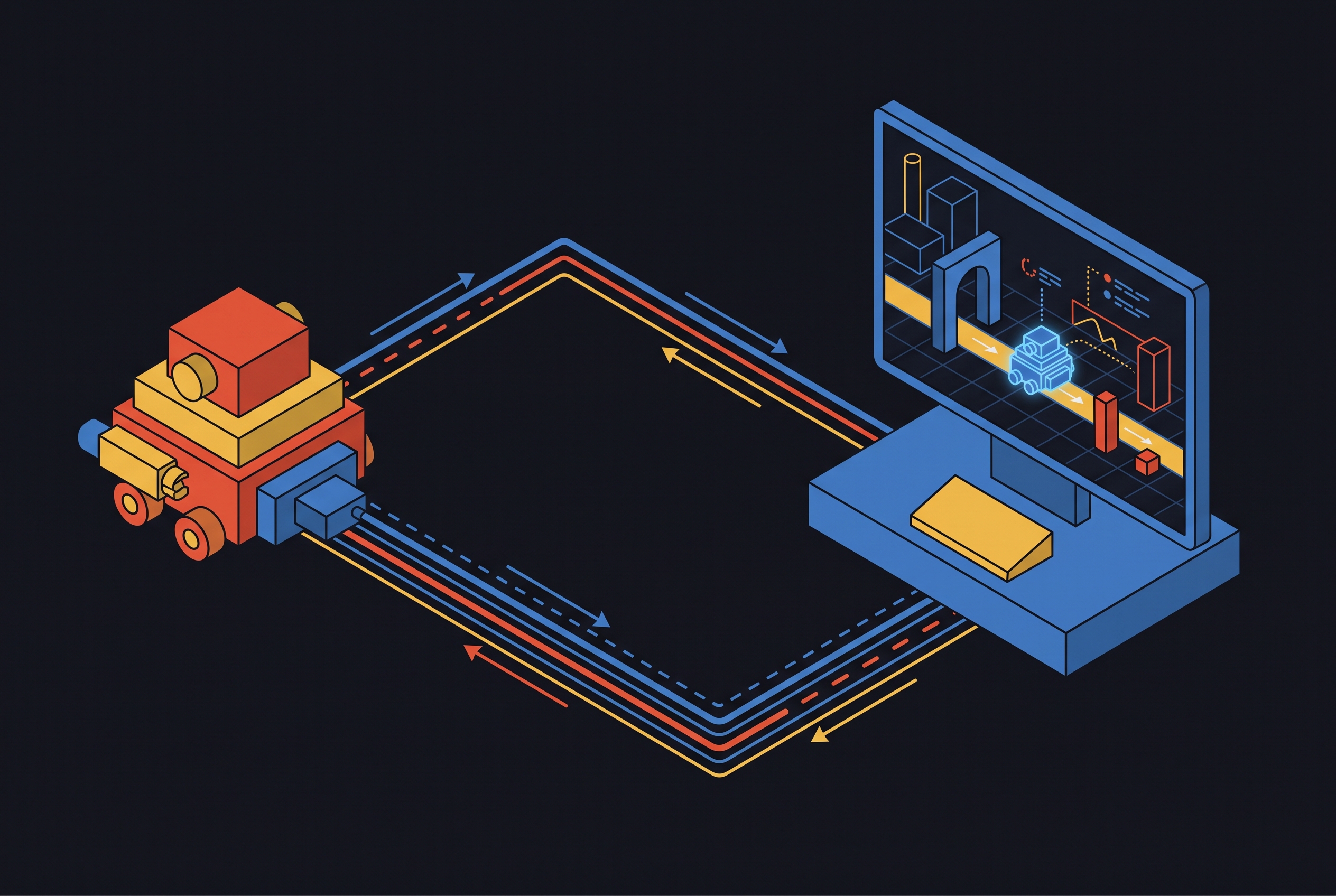 Cover illustration for “Hardware-in-the-Loop Testing With ROS 2 and Gazebo”