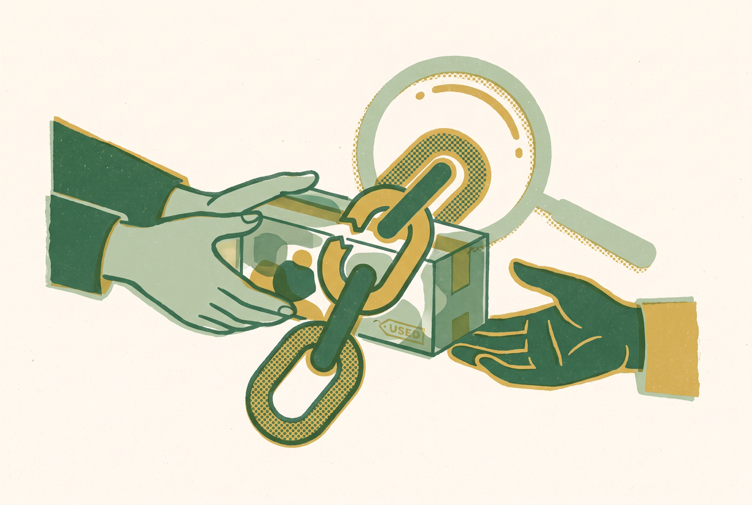 Cover illustration for “Consumer Trust Barriers in the Used Goods Market”