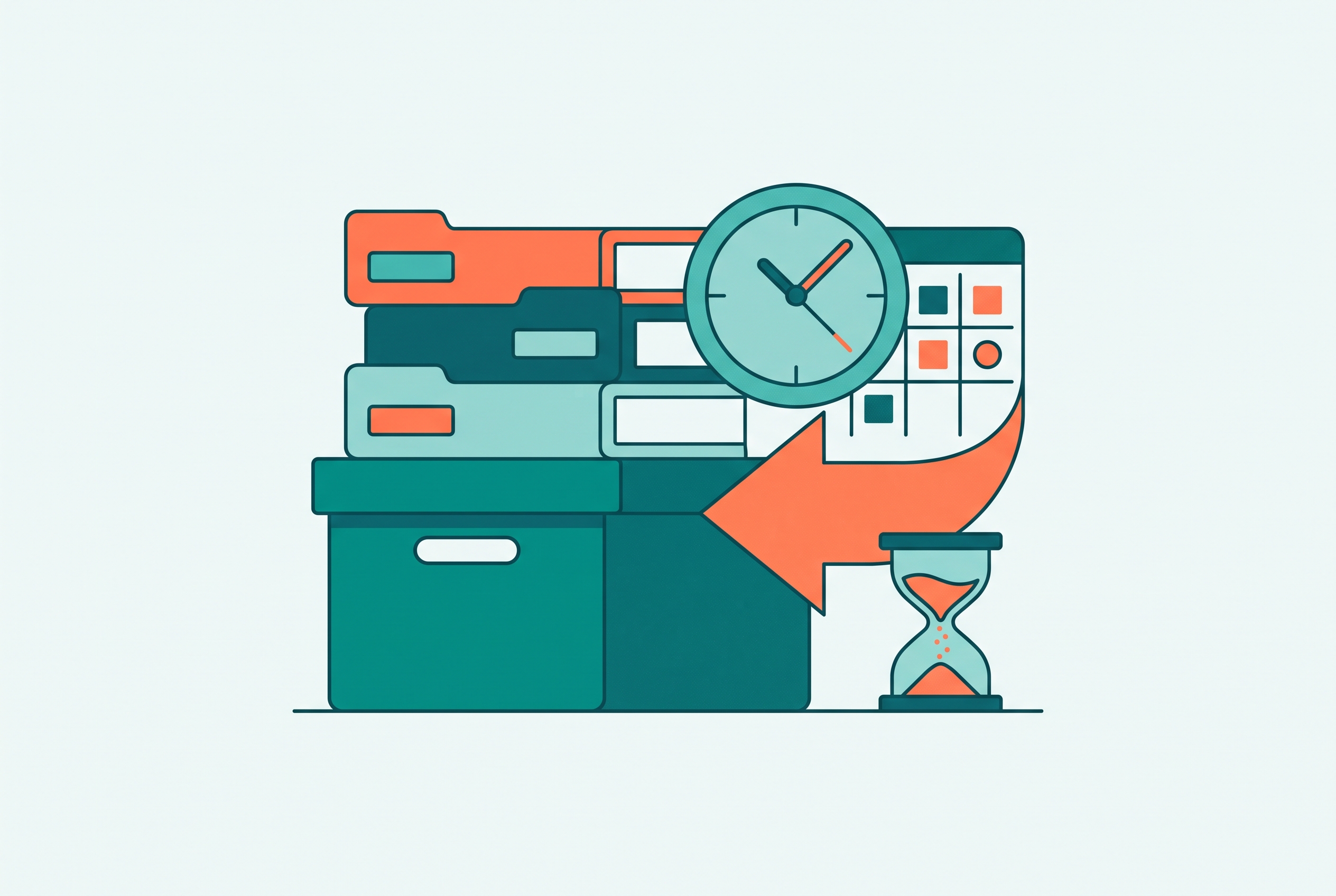 Cover illustration for “Payroll Record Retention Requirements Under Federal and State Law”