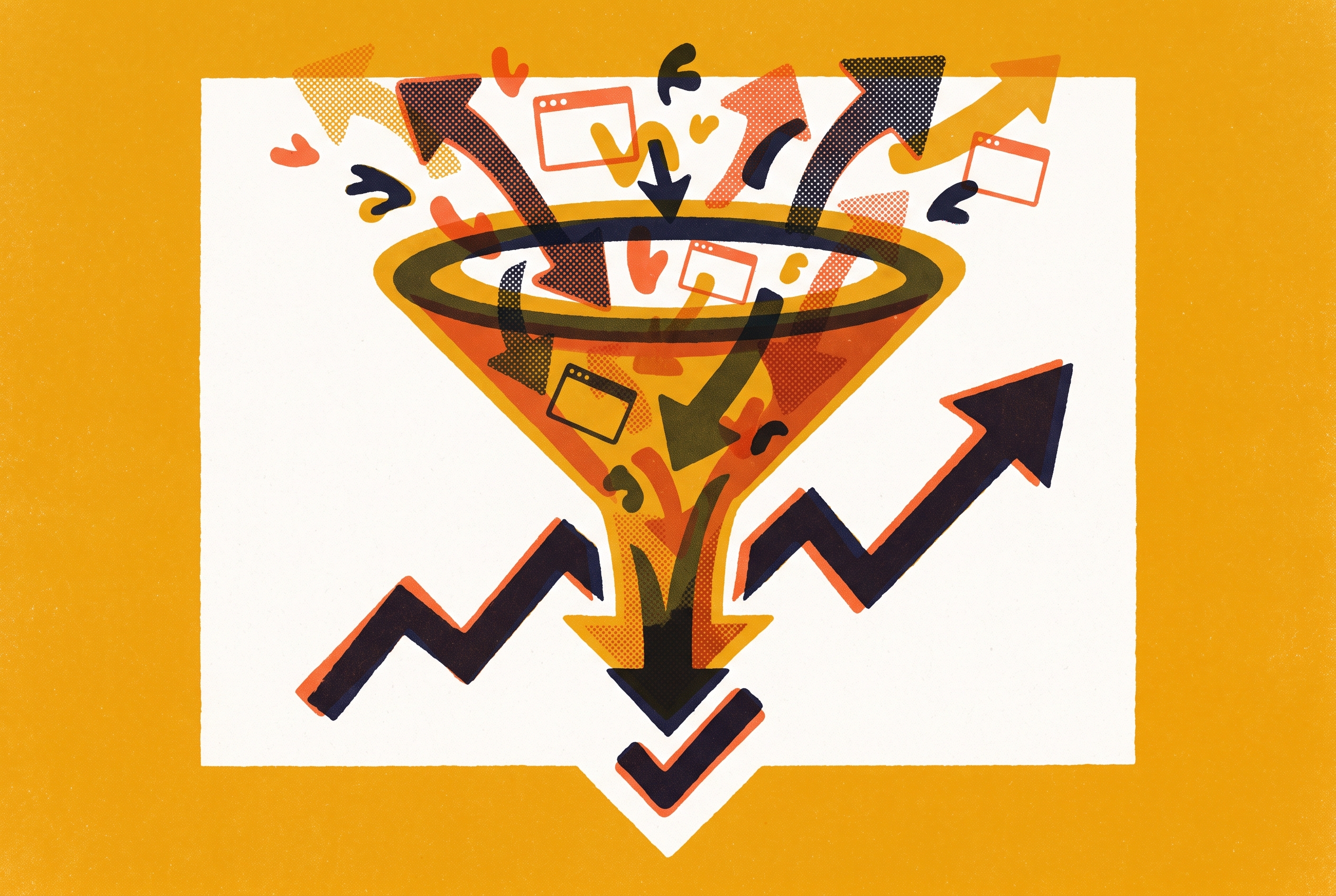 Cover illustration for “Conversion Rate Optimization for Organic Blog Traffic”