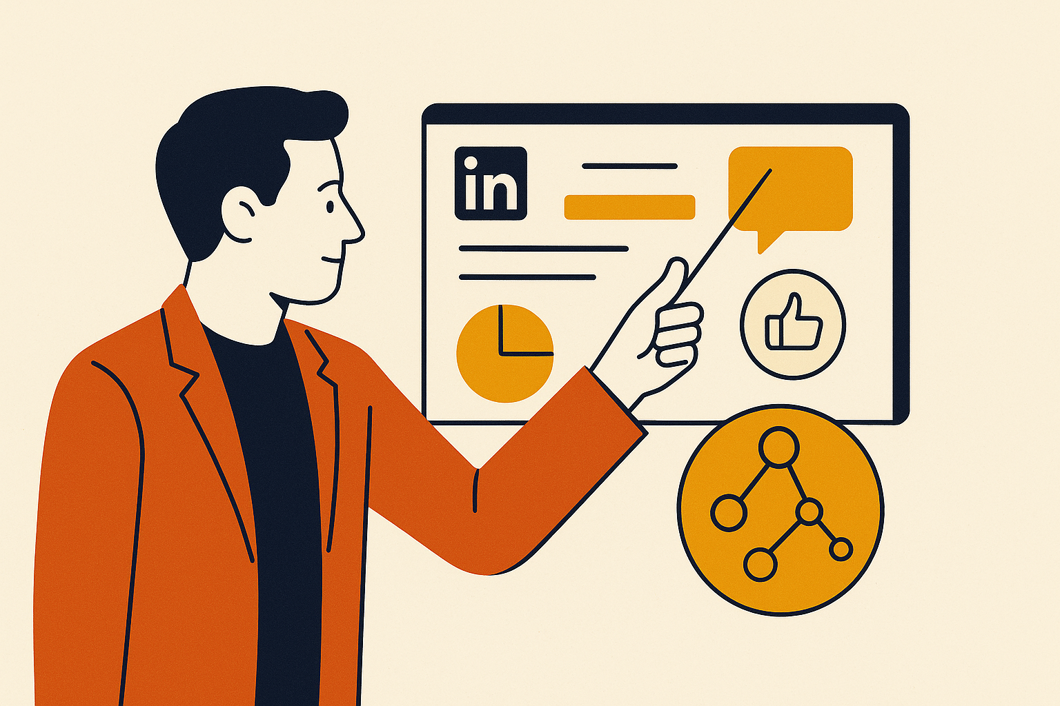 Cover illustration for “LinkedIn Engagement Strategy for B2B Founders”
