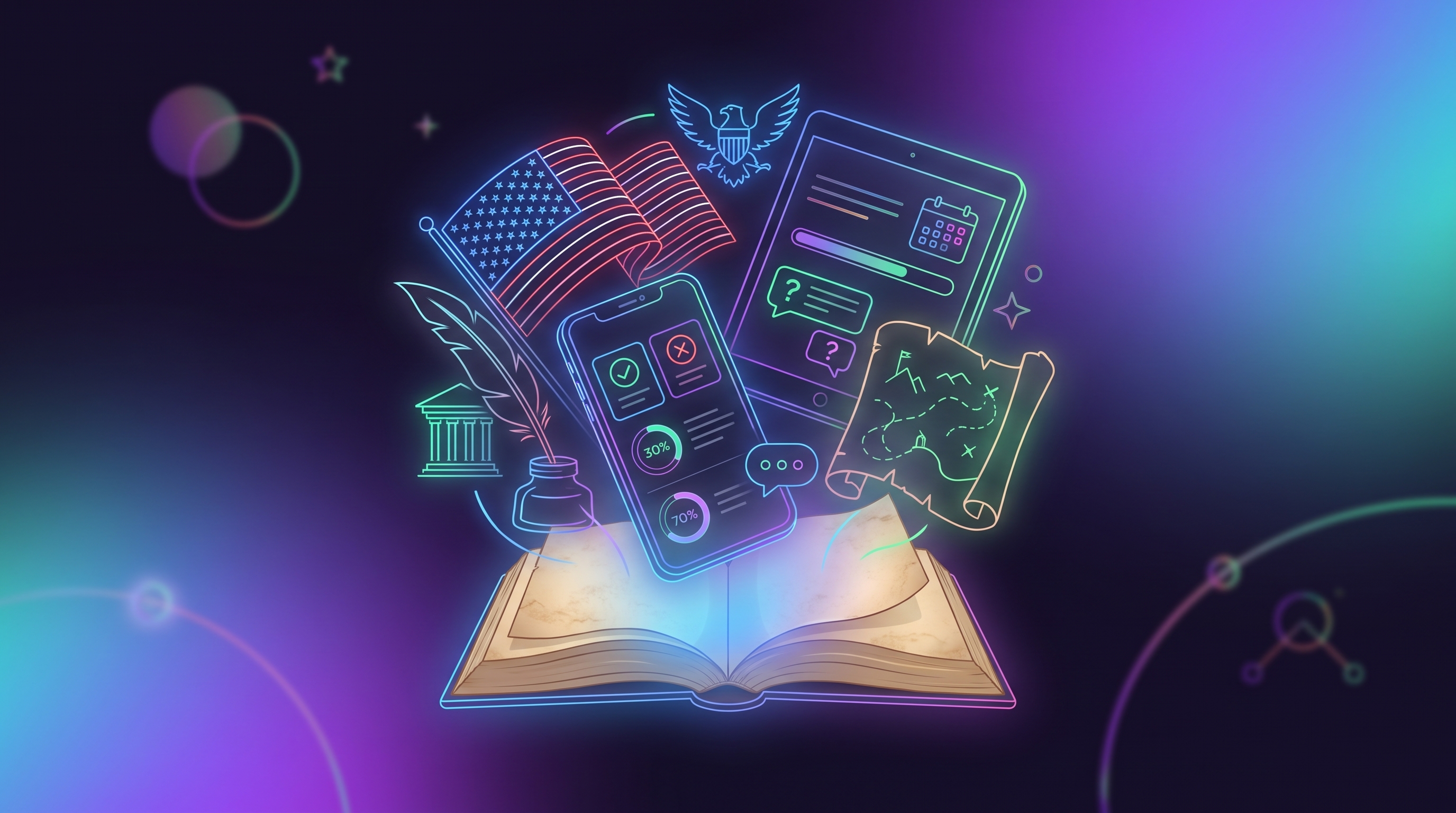 Cover illustration for “AP US History Practice Questions and Review Apps”