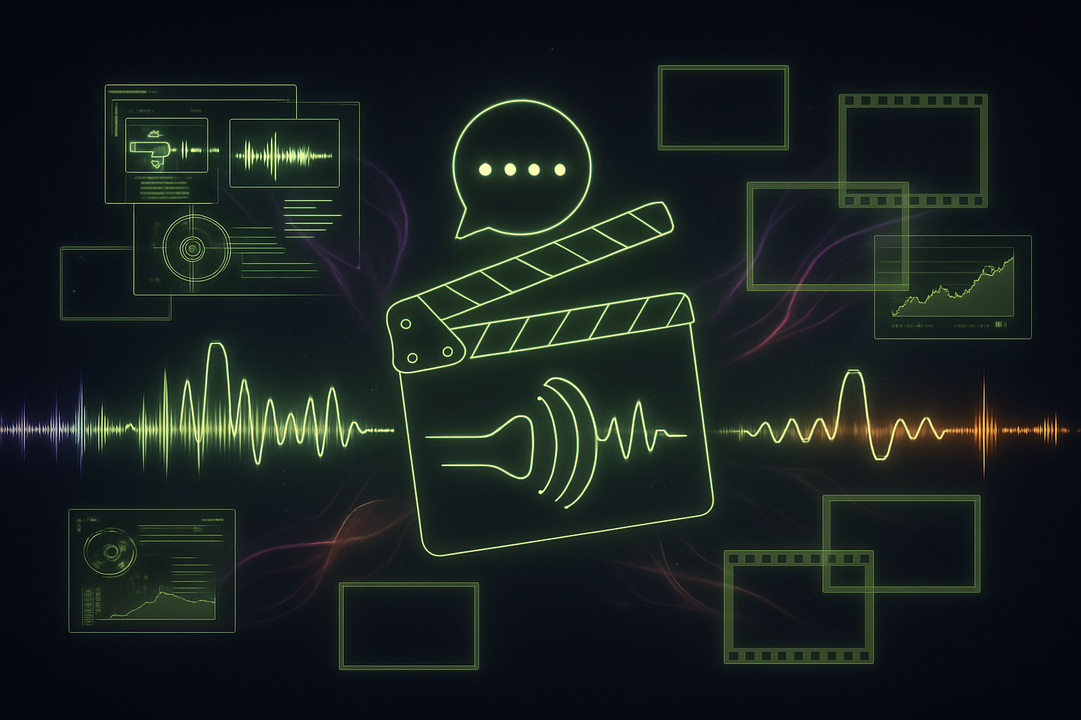 Cover illustration for “Natural Language Editing Commands in Professional NLEs”