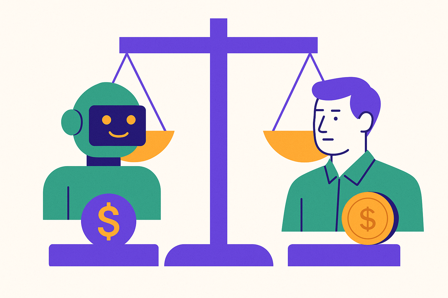 Cover illustration for “Free vs Paid AI Work Assistants”