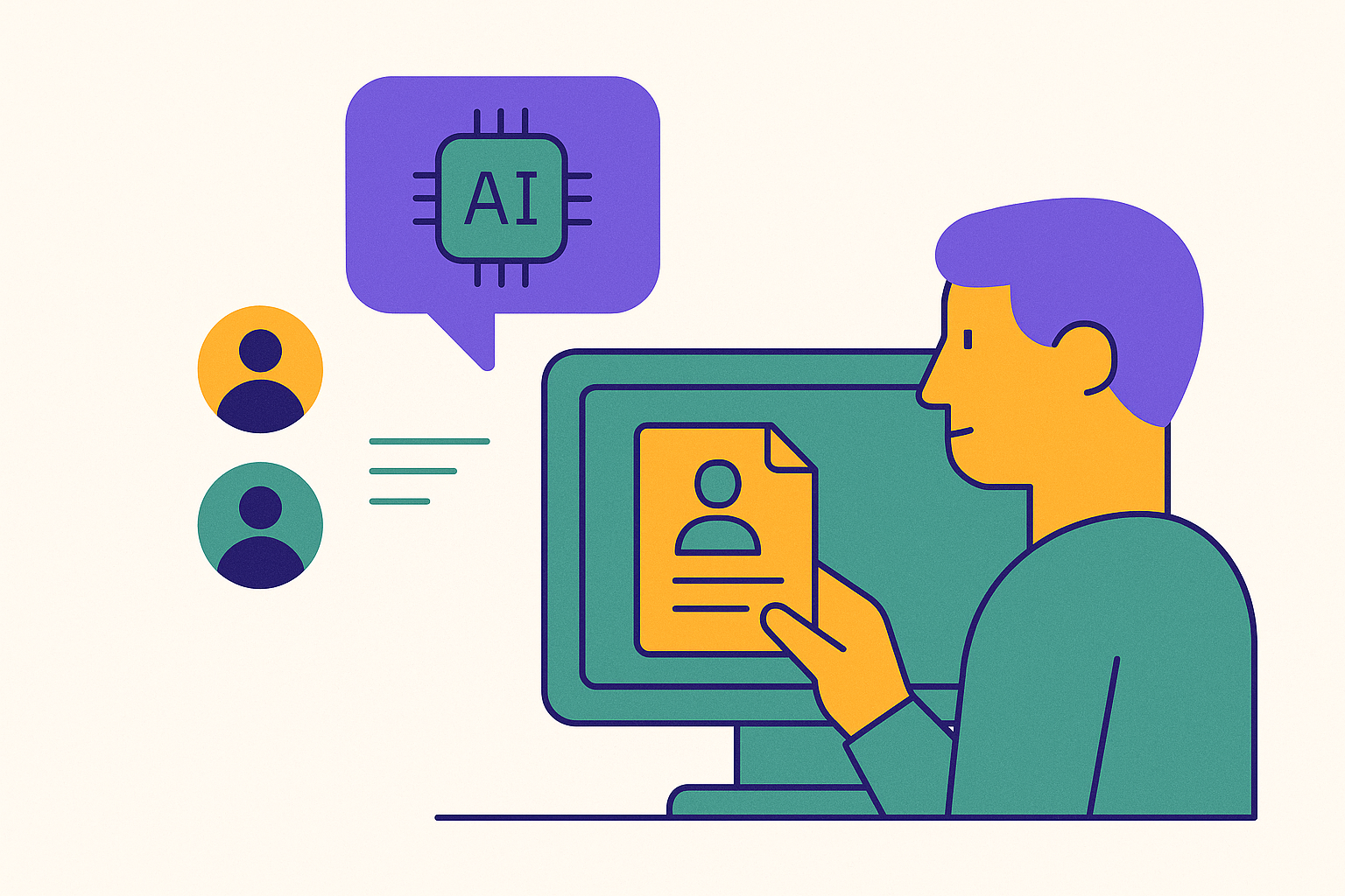 Cover illustration for “AI for SMB Hiring and Onboarding Efficiency”
