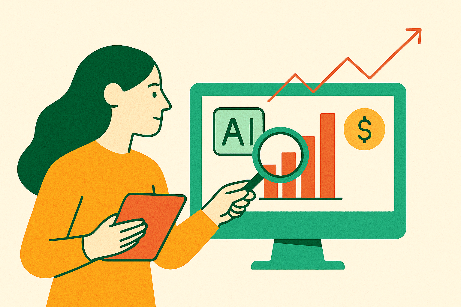 Cover illustration for “Measuring AI ROI in an SMB Context”