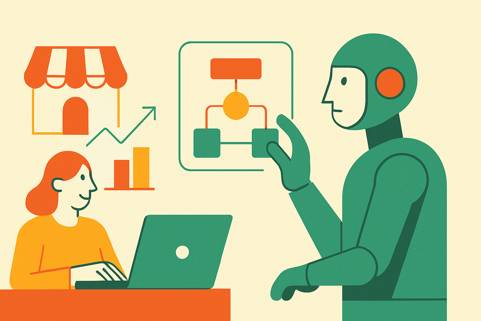 Cover illustration for “AI Workflow Transformation for Small Businesses”