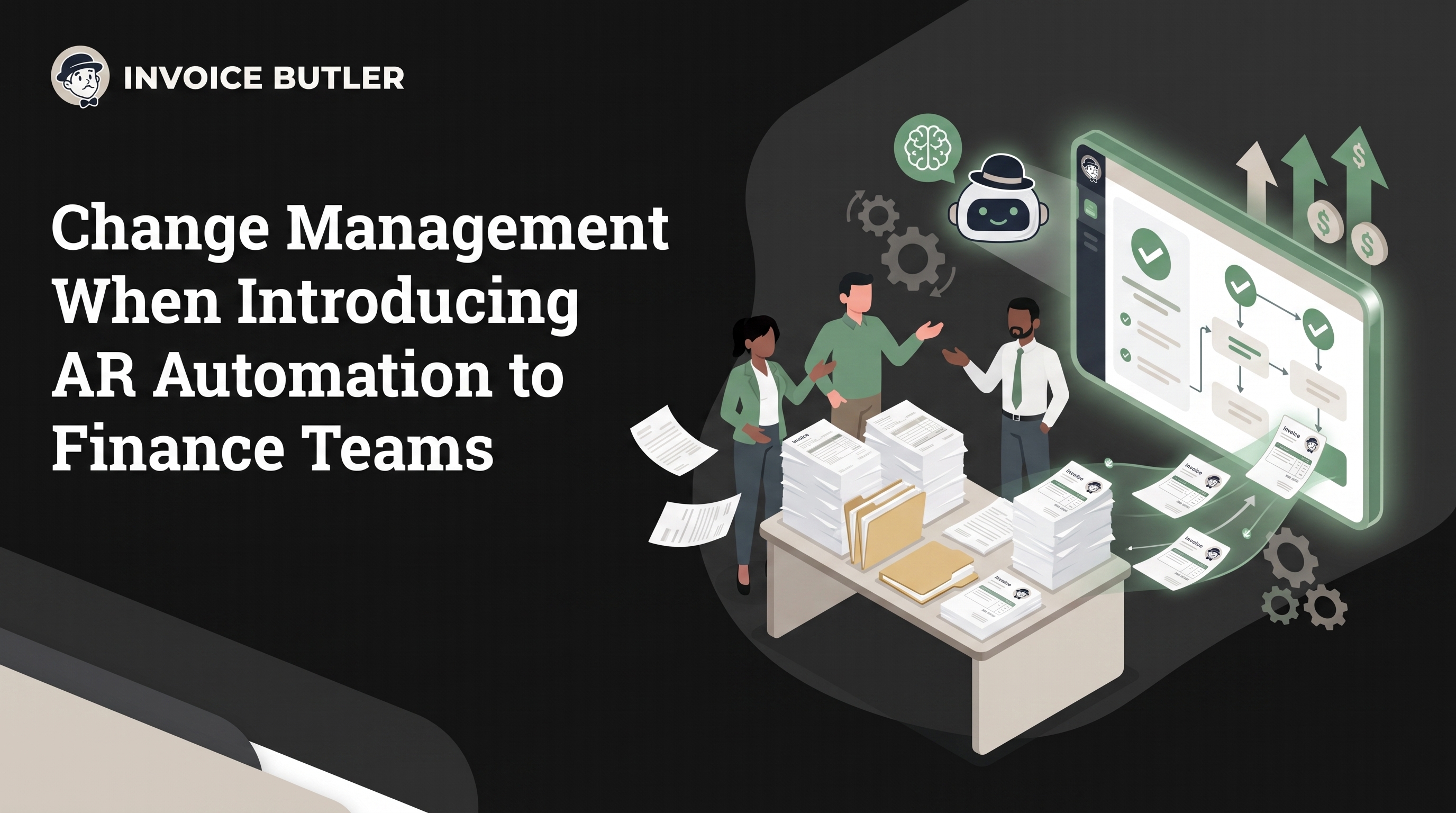 Cover illustration for “Change Management When Introducing AR Automation to Finance Teams”