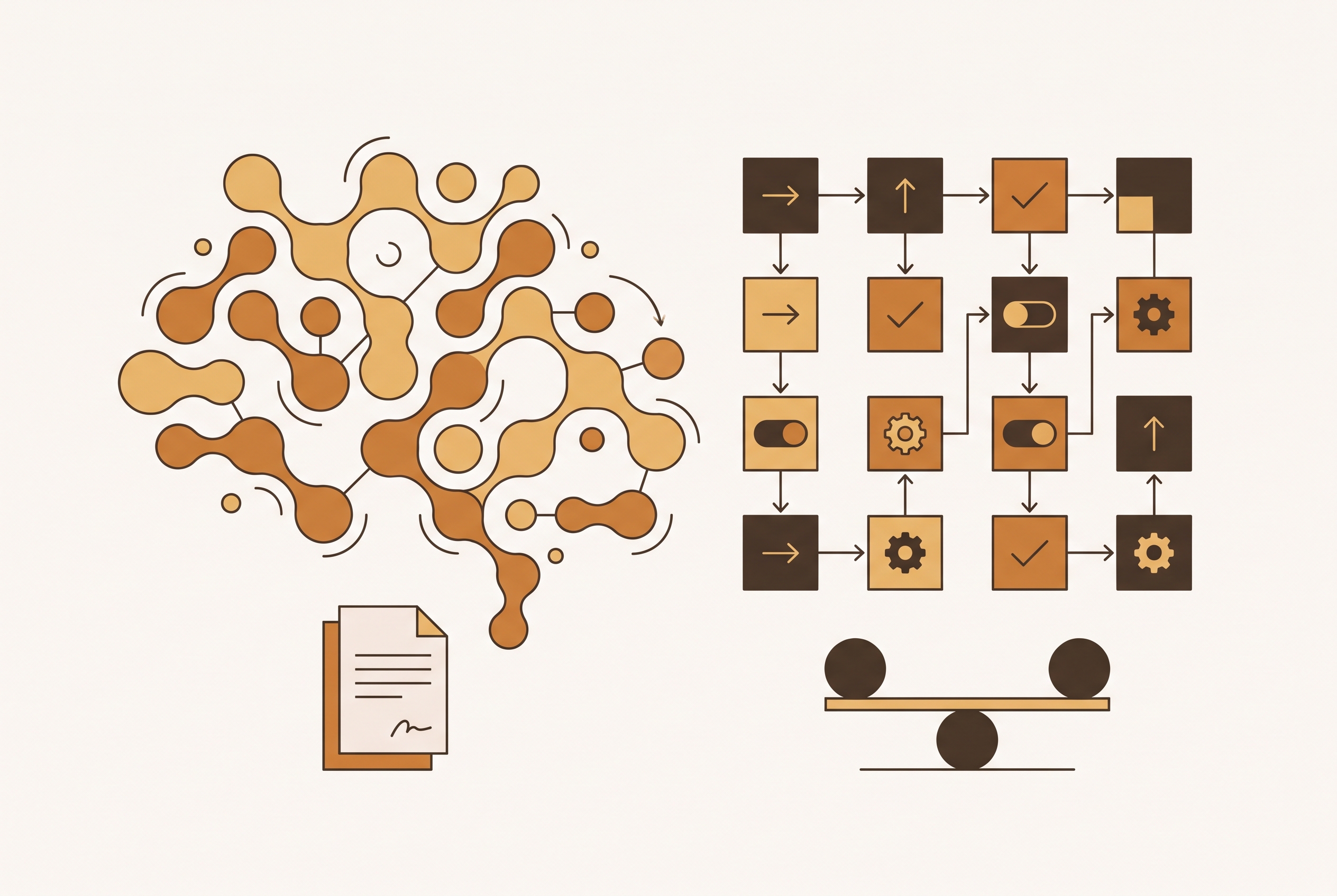 Cover illustration for “AI Agents vs Rule-Based Automation in Legal Operations”