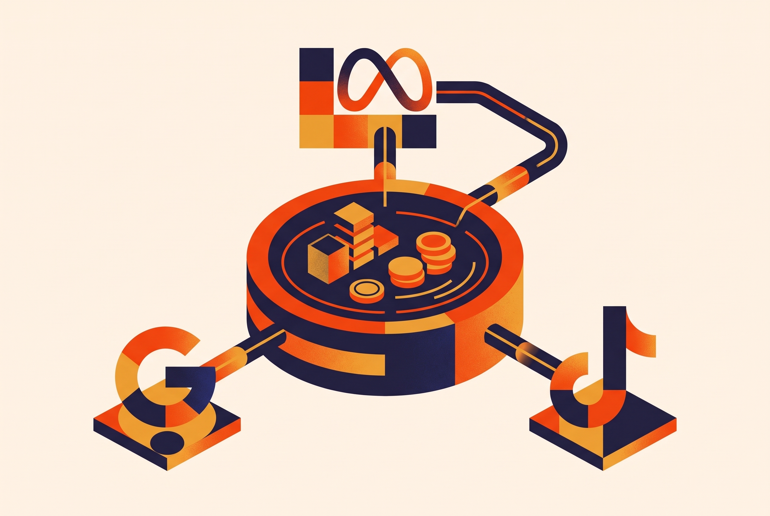 Cover illustration for “Unified Budget Pool Across Meta Google and TikTok”