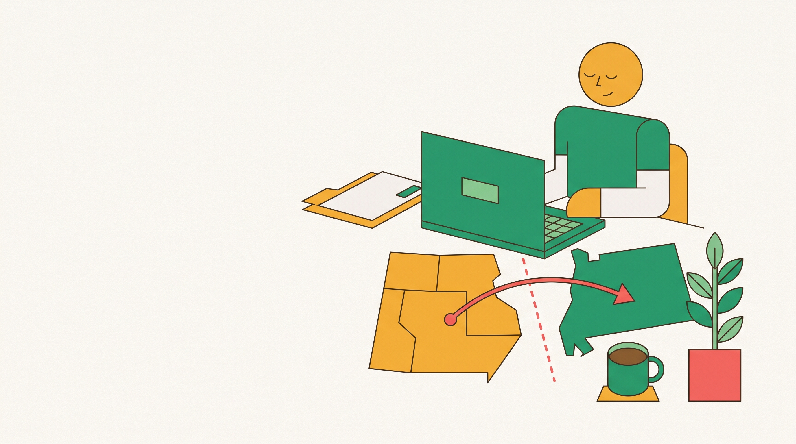 Cover illustration for “Temporary Remote Work Tax Implications Across State Lines”