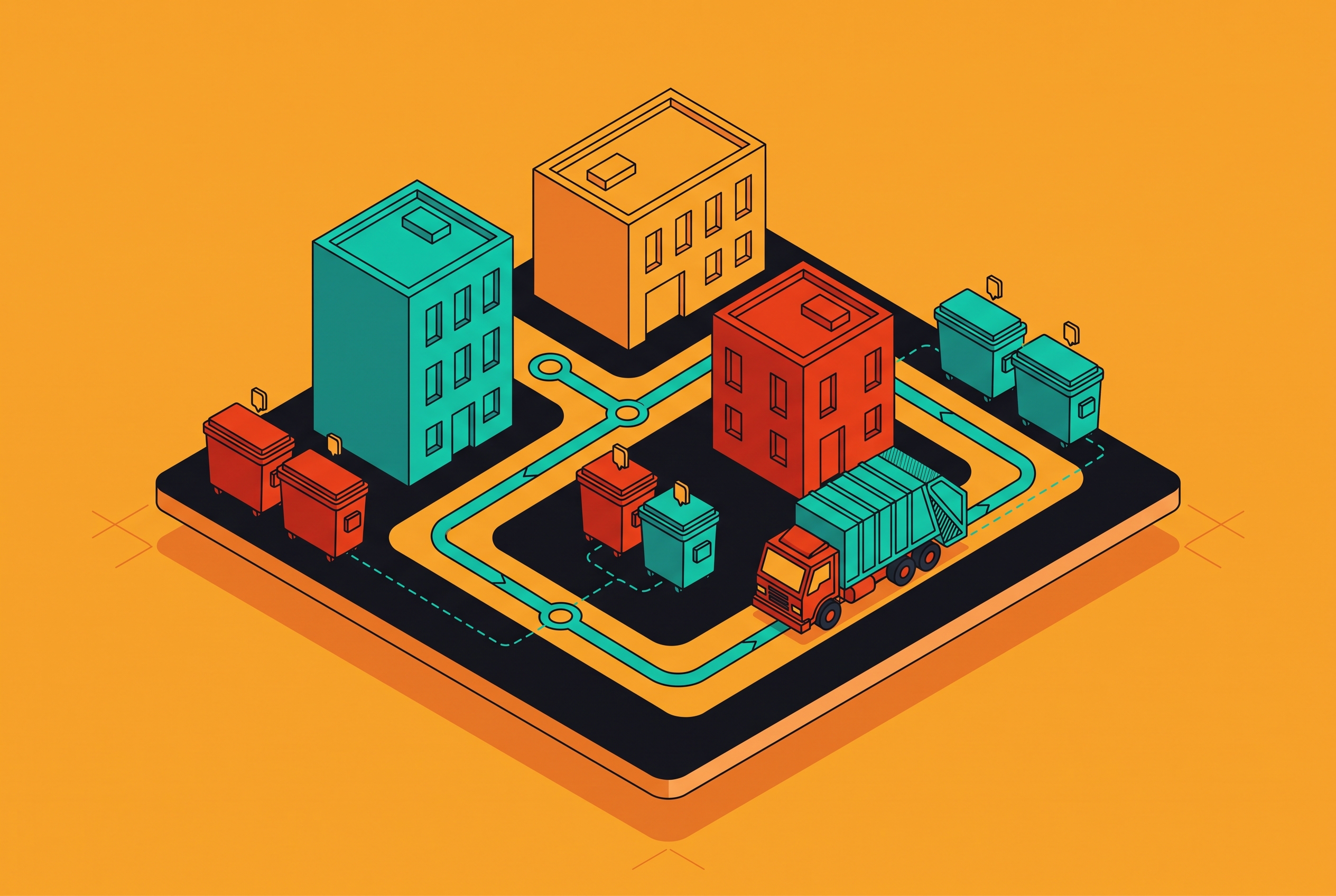 Cover illustration for “Smart Waste Collection Routing in Cities”