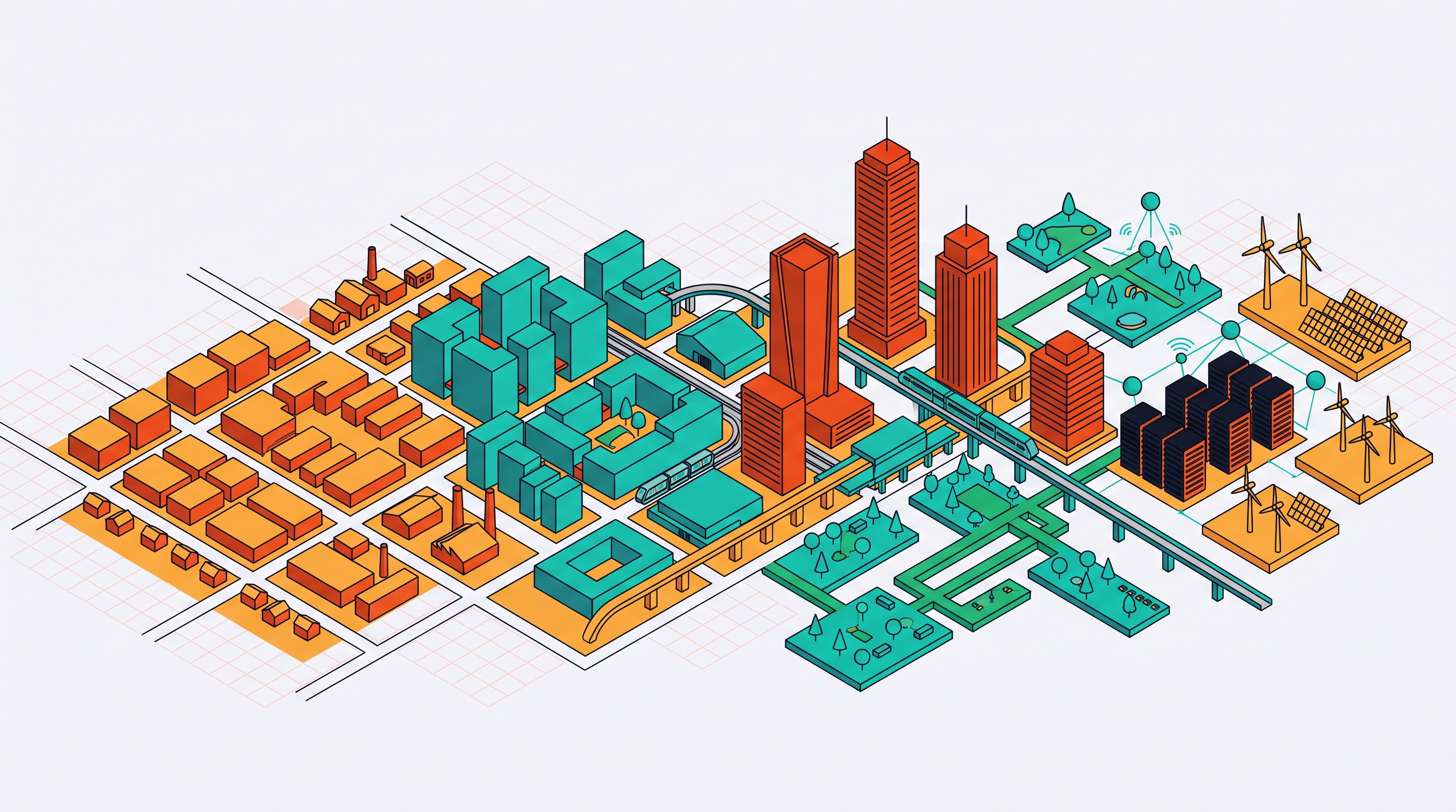 Cover illustration for “Evolution of Urbanism in the US and Major Trends”