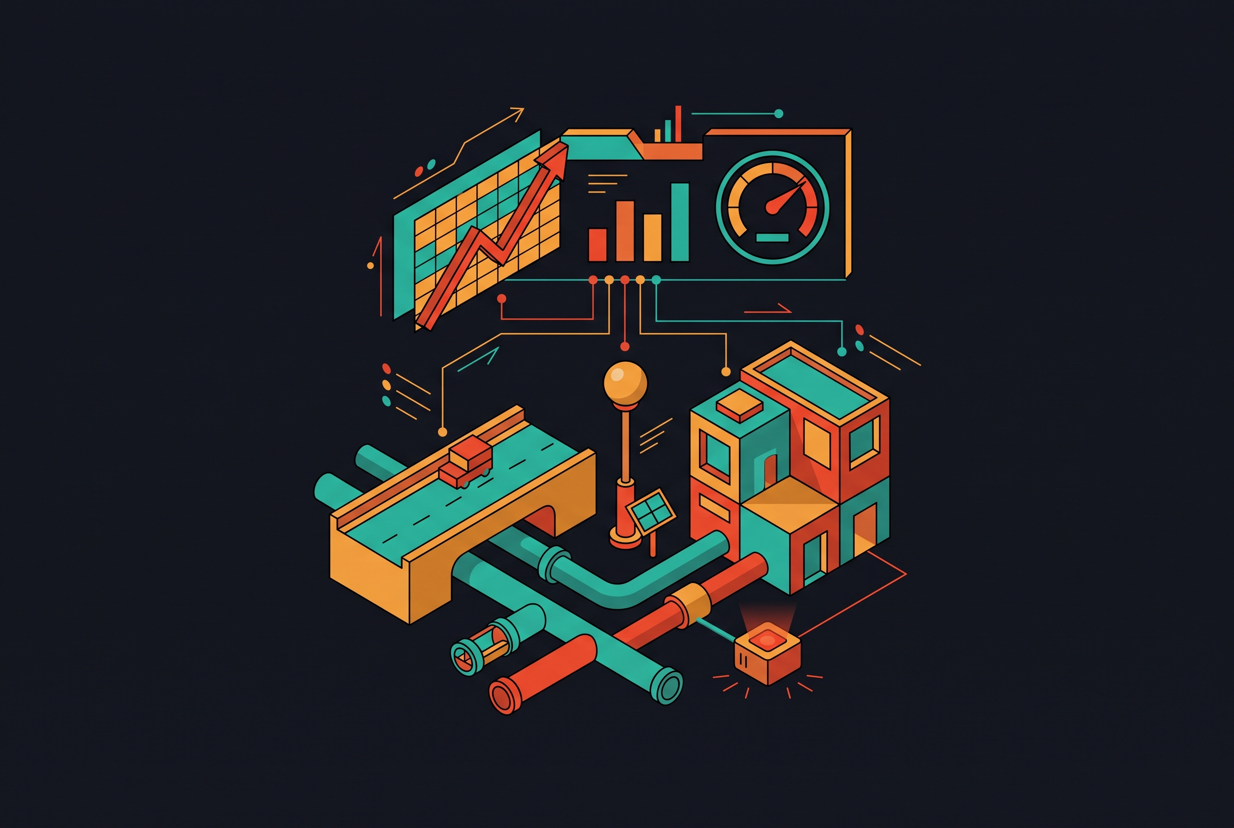Cover illustration for “Predictive Analytics for Urban Infrastructure Maintenance”