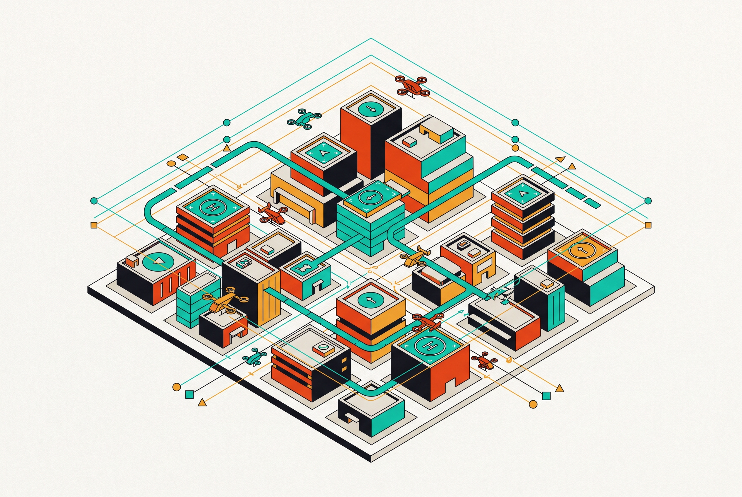 Cover illustration for “Urban Air Mobility Corridor Planning in Major Cities”