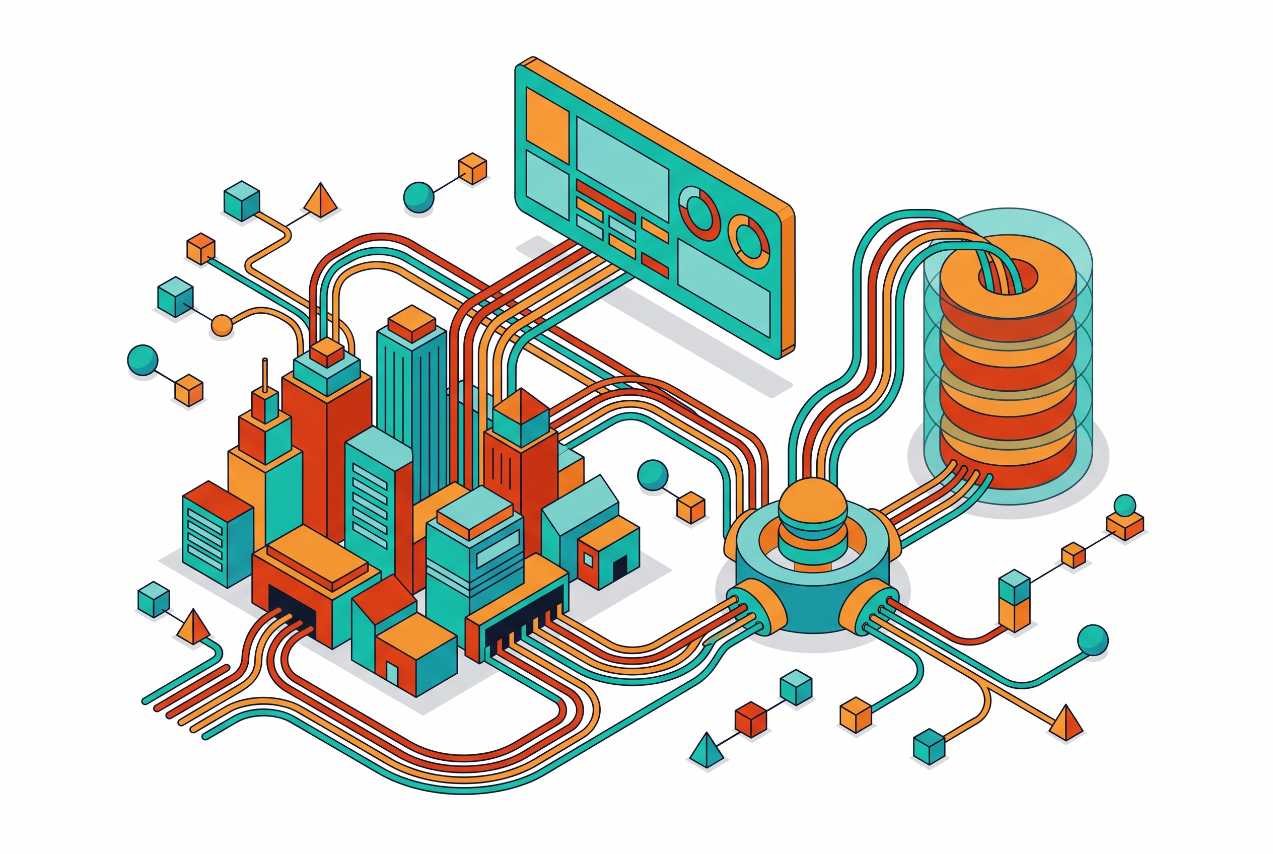 Cover illustration for “Urban Data Platforms and Open Data Standards for Smart Cities”