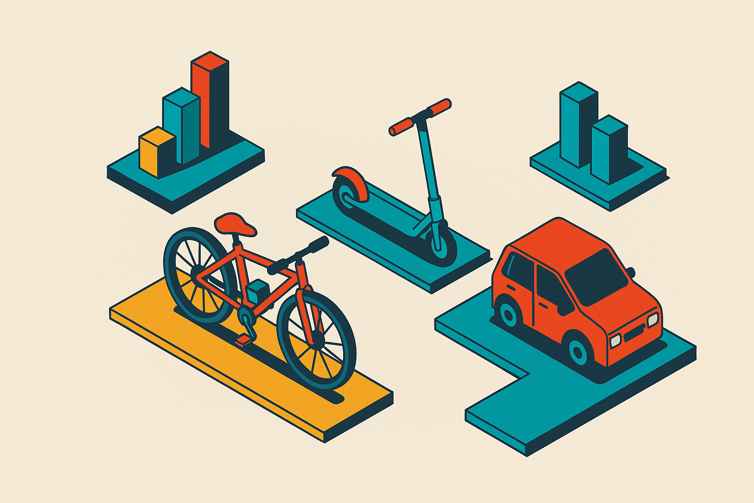 Cover illustration for “What Micromobility Means for Urban Transport”