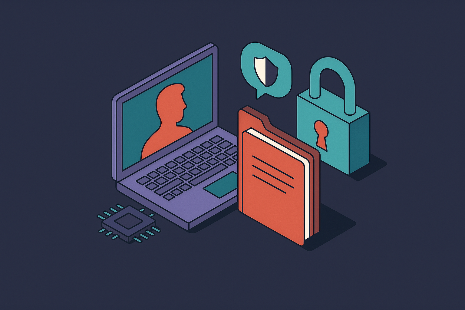 Cover illustration for “Private AI for Source Protection in Investigative Journalism”