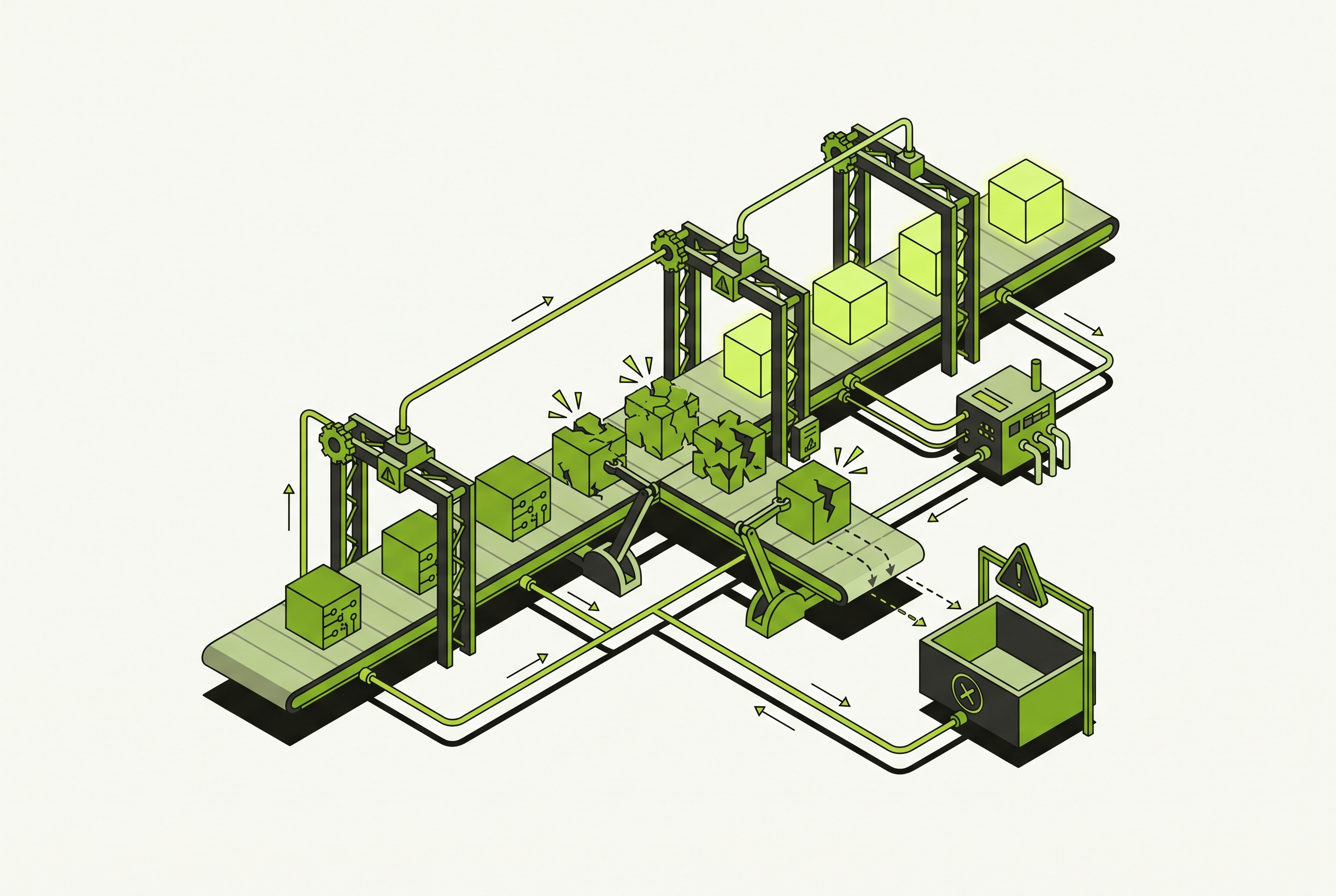 Cover illustration for “Flaky Test Management in Automated Software Factories”