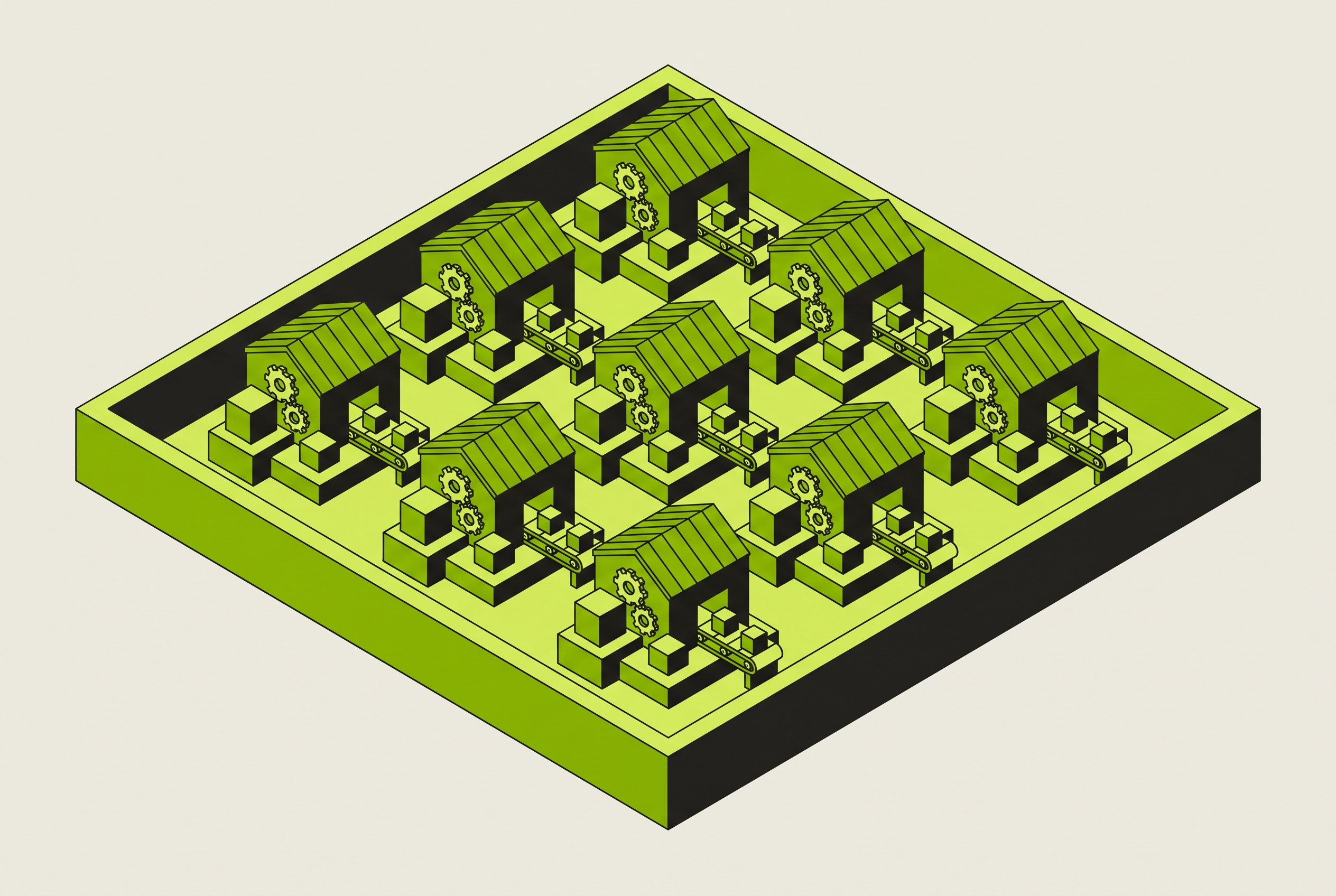 Cover illustration for “How Many Software Factories Are Running Inside a Single Engineering Org”