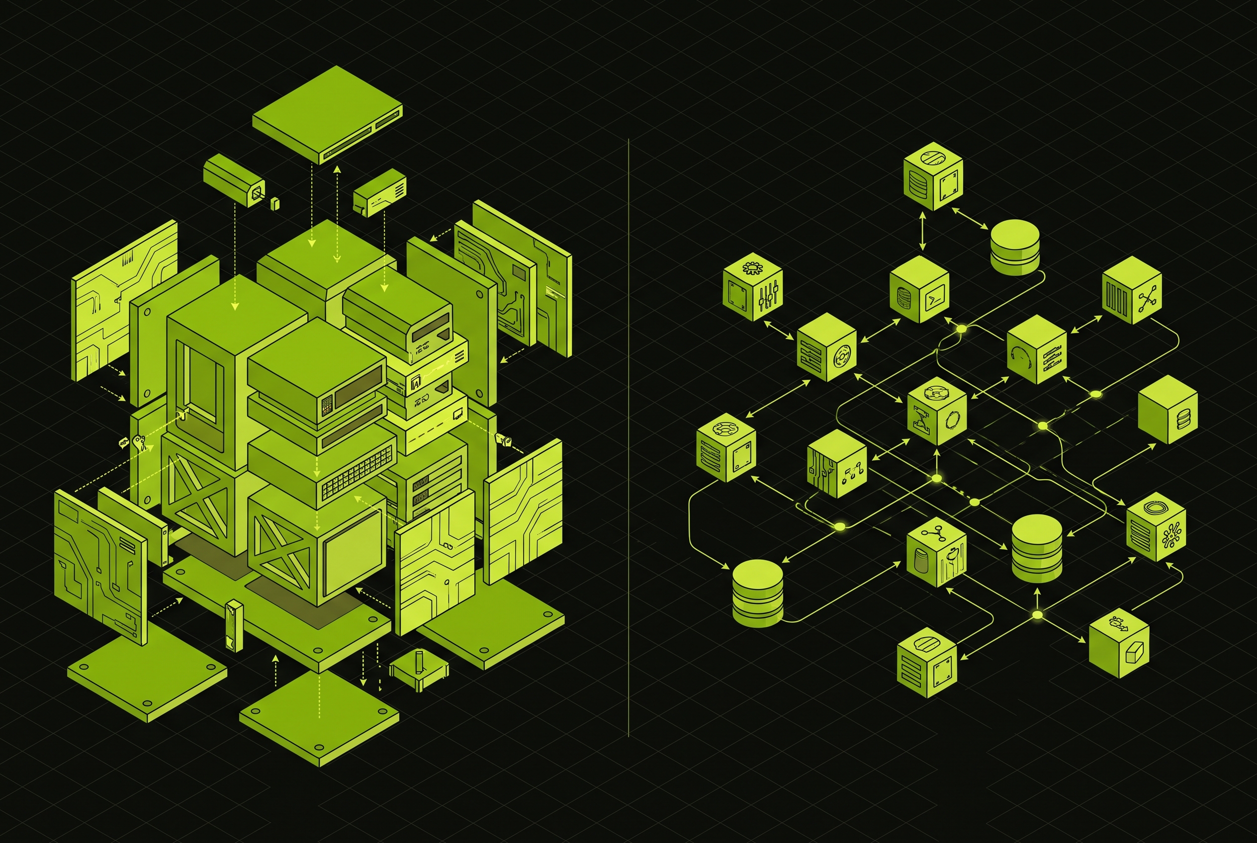 Cover illustration for “Composable Infrastructure vs Microservices: Two Different Problems”