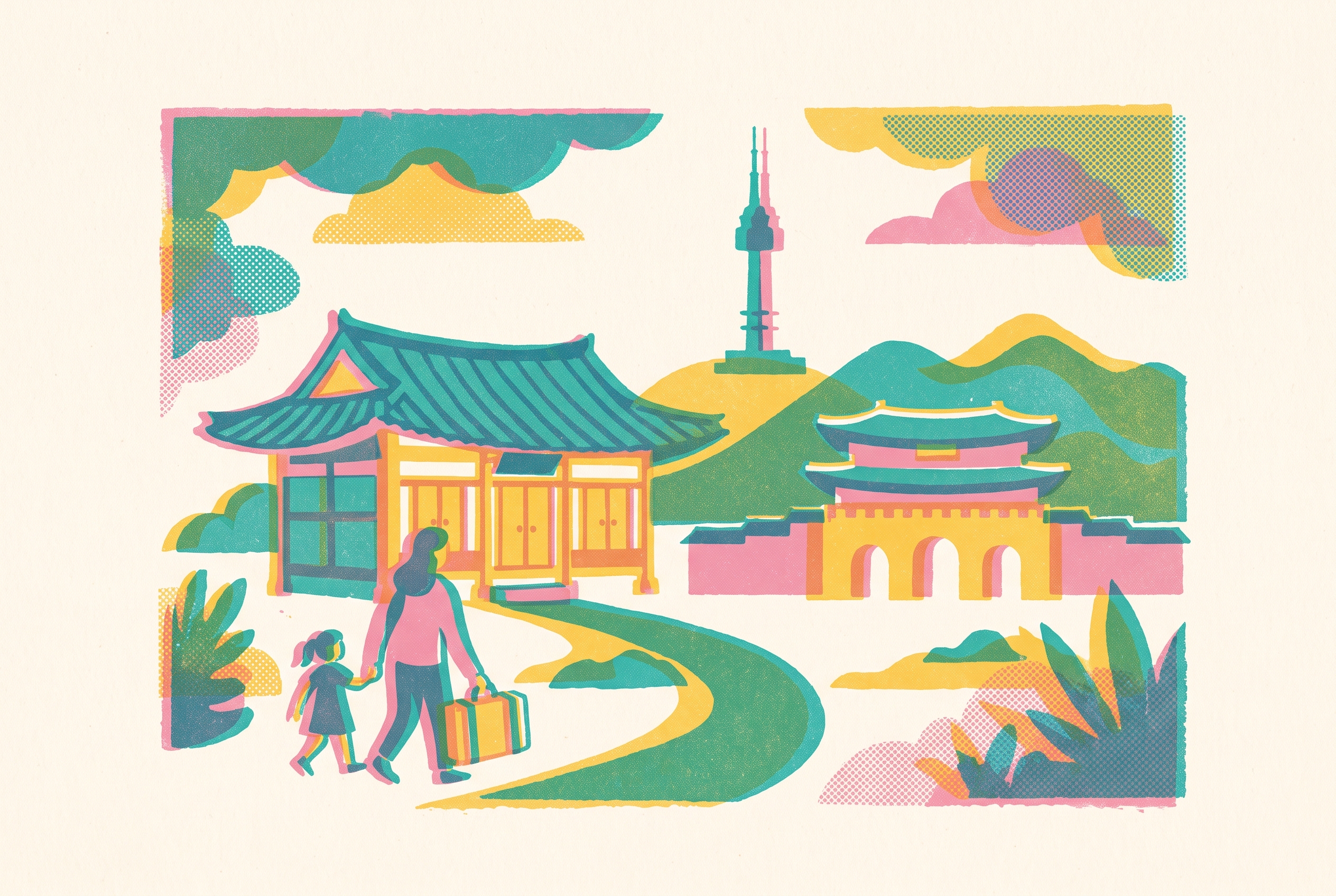 Cover illustration for “Korea Family Itinerary for Ten Days”