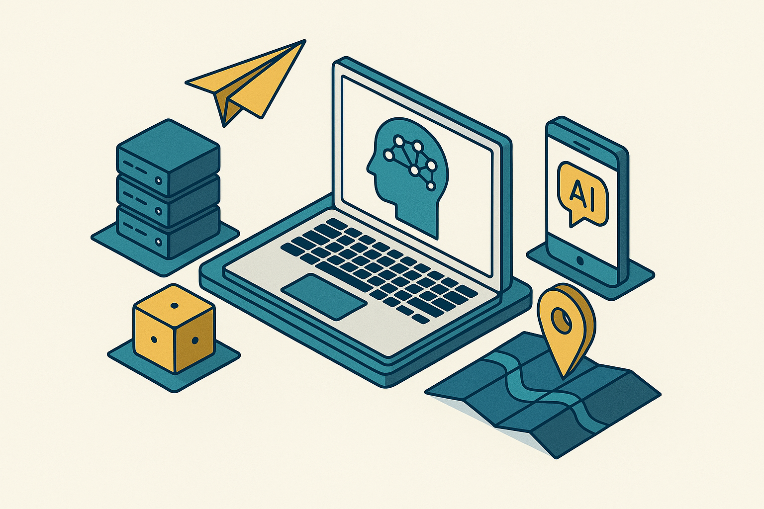 Cover illustration for “AI Tool Stack for a Home-Based Travel Agency”