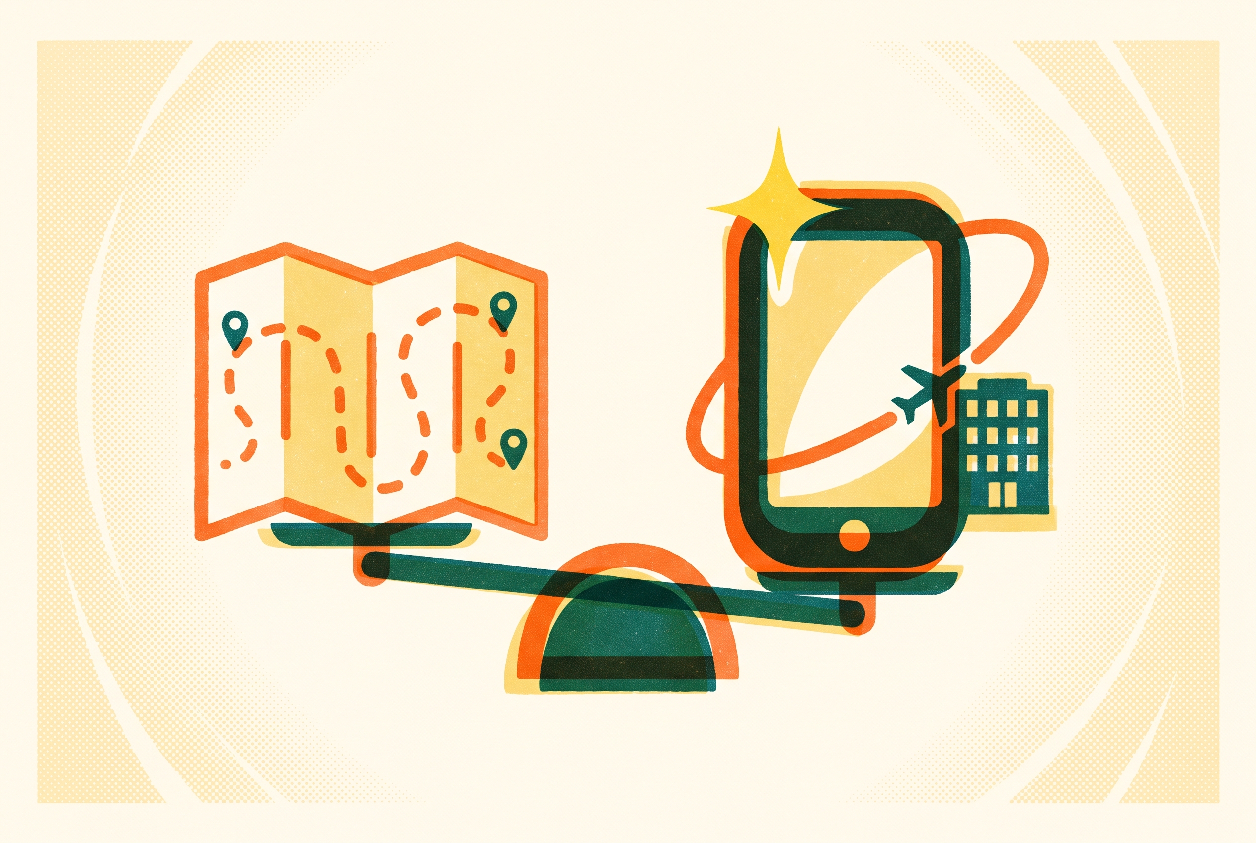 Cover illustration for “Free vs Paid AI Travel Planning Tools Compared”