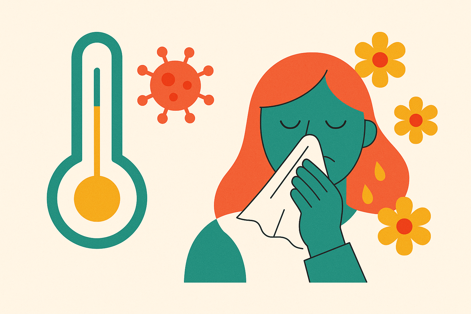 Cover illustration for “Cold vs Allergies Symptom Differences”