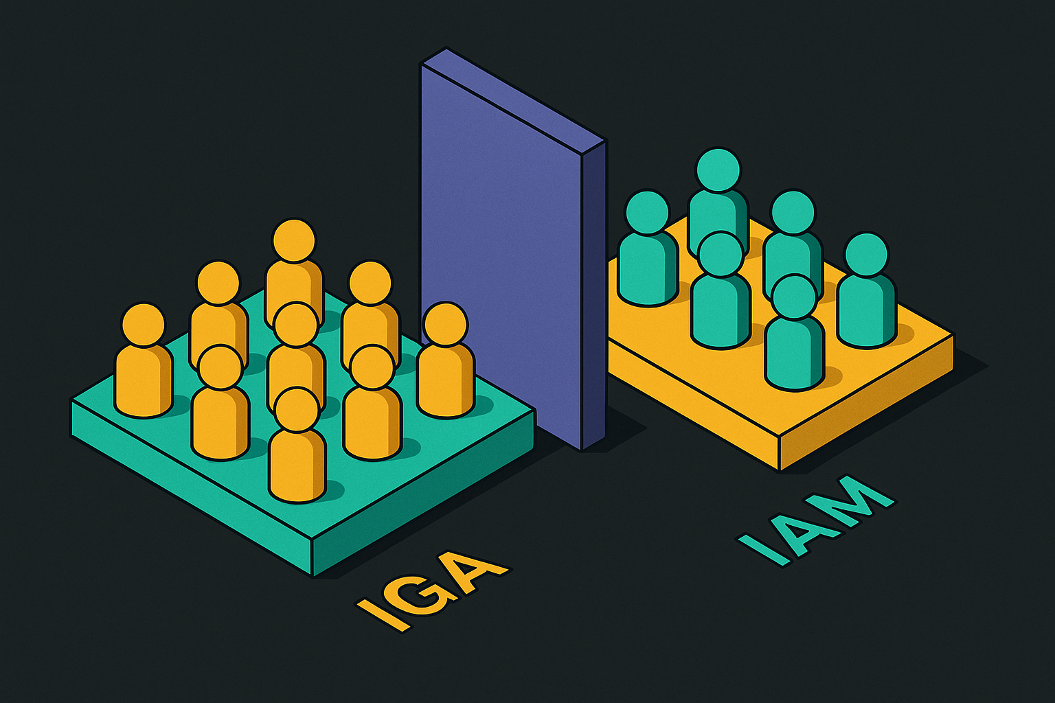 Cover illustration for “IGA vs IAM for AI Agent Populations”